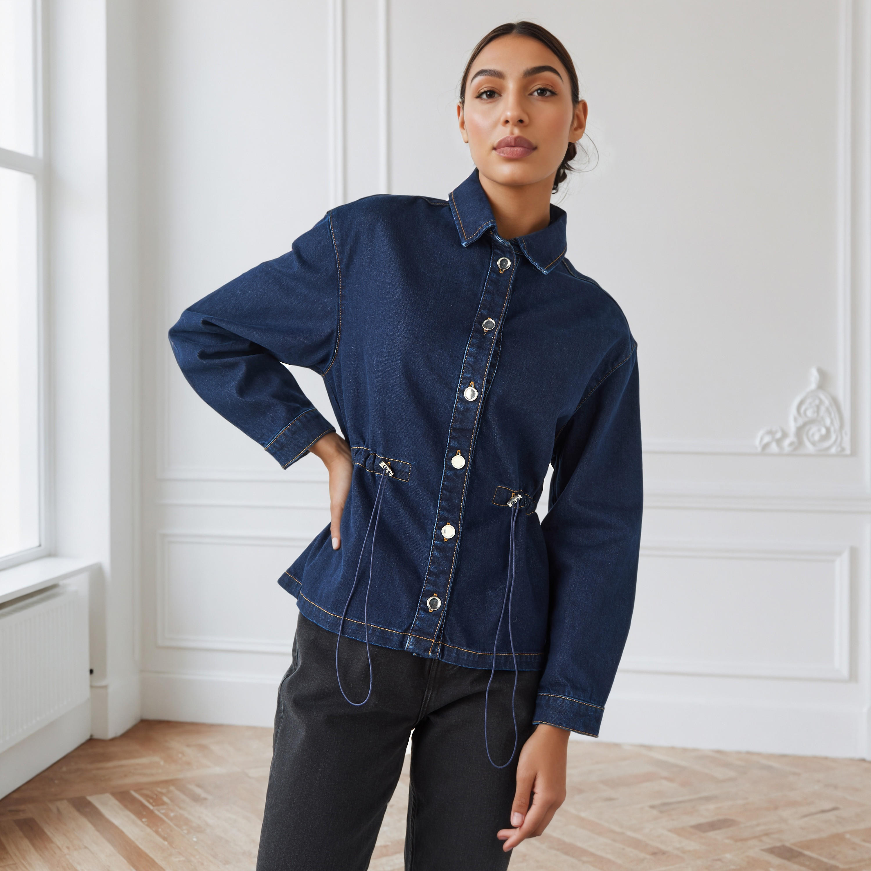 شاكيت جينز عادي بزينة رباط-women-winterwear-coatsandjackets-jackets-image-5