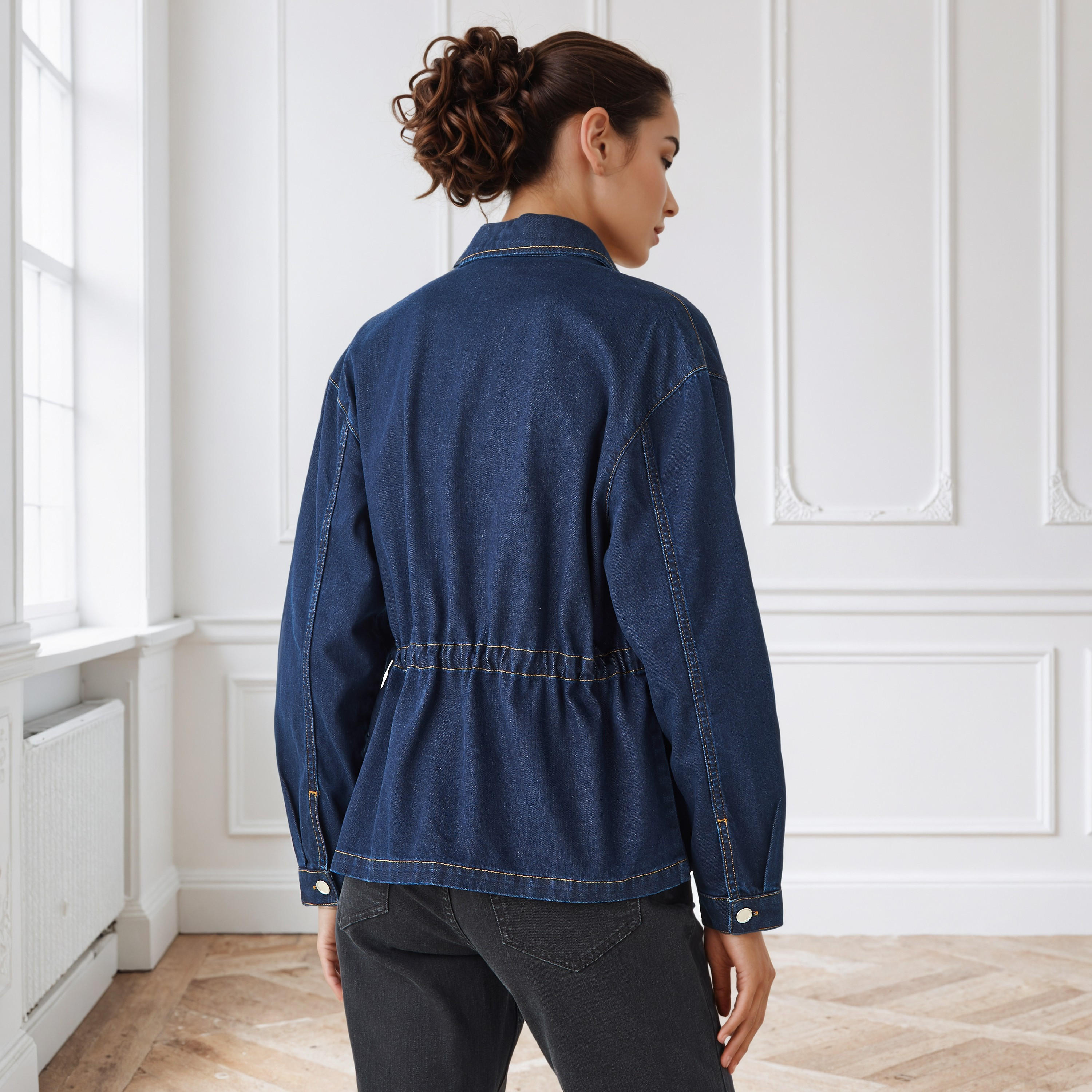 Regular Denim Shacket with Drawstring Accent-women-winterwear-coatsandjackets-jackets-image-3