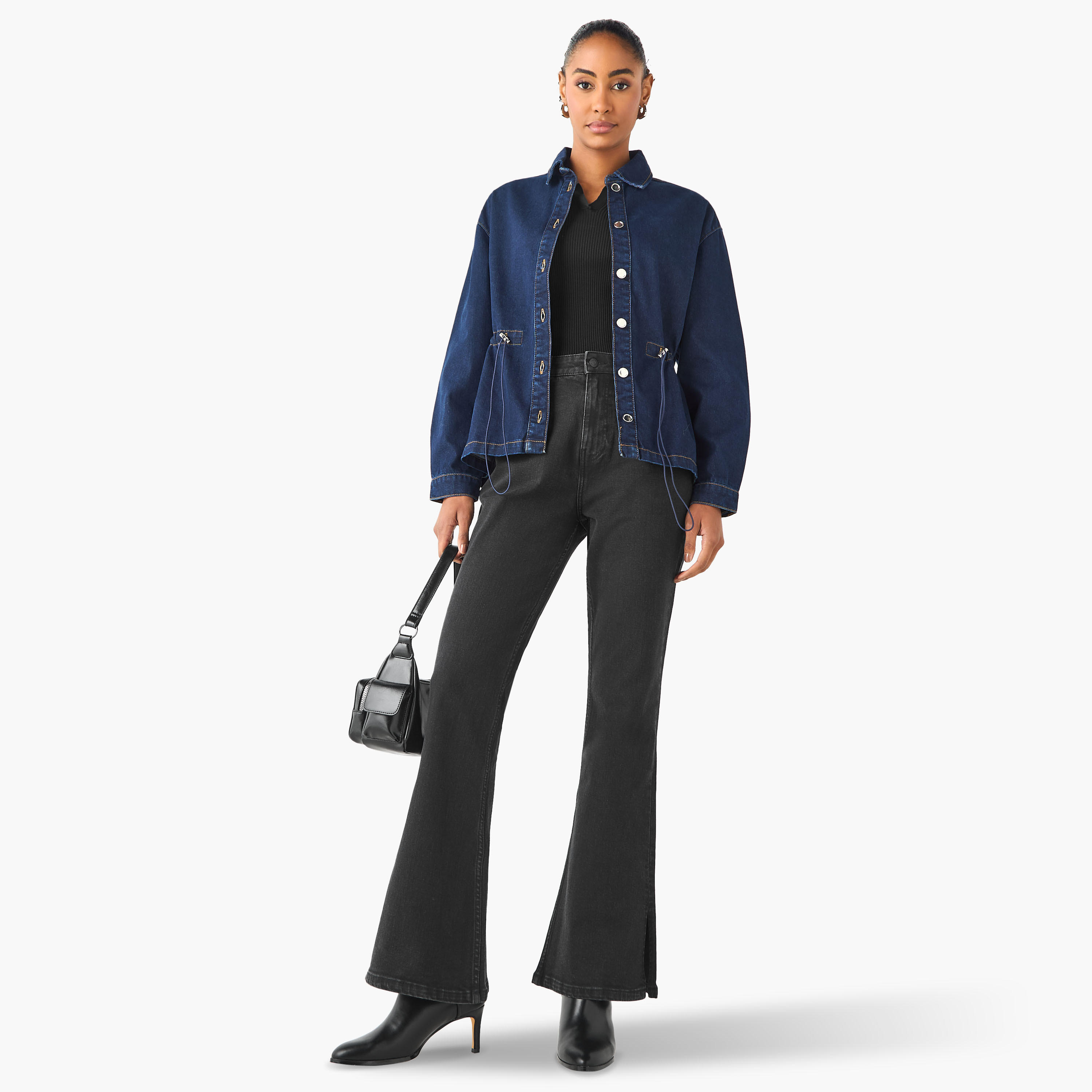 Flared High-Rise Cotton Jeans with Pockets-women-clothing-bottoms-jeans-image-2