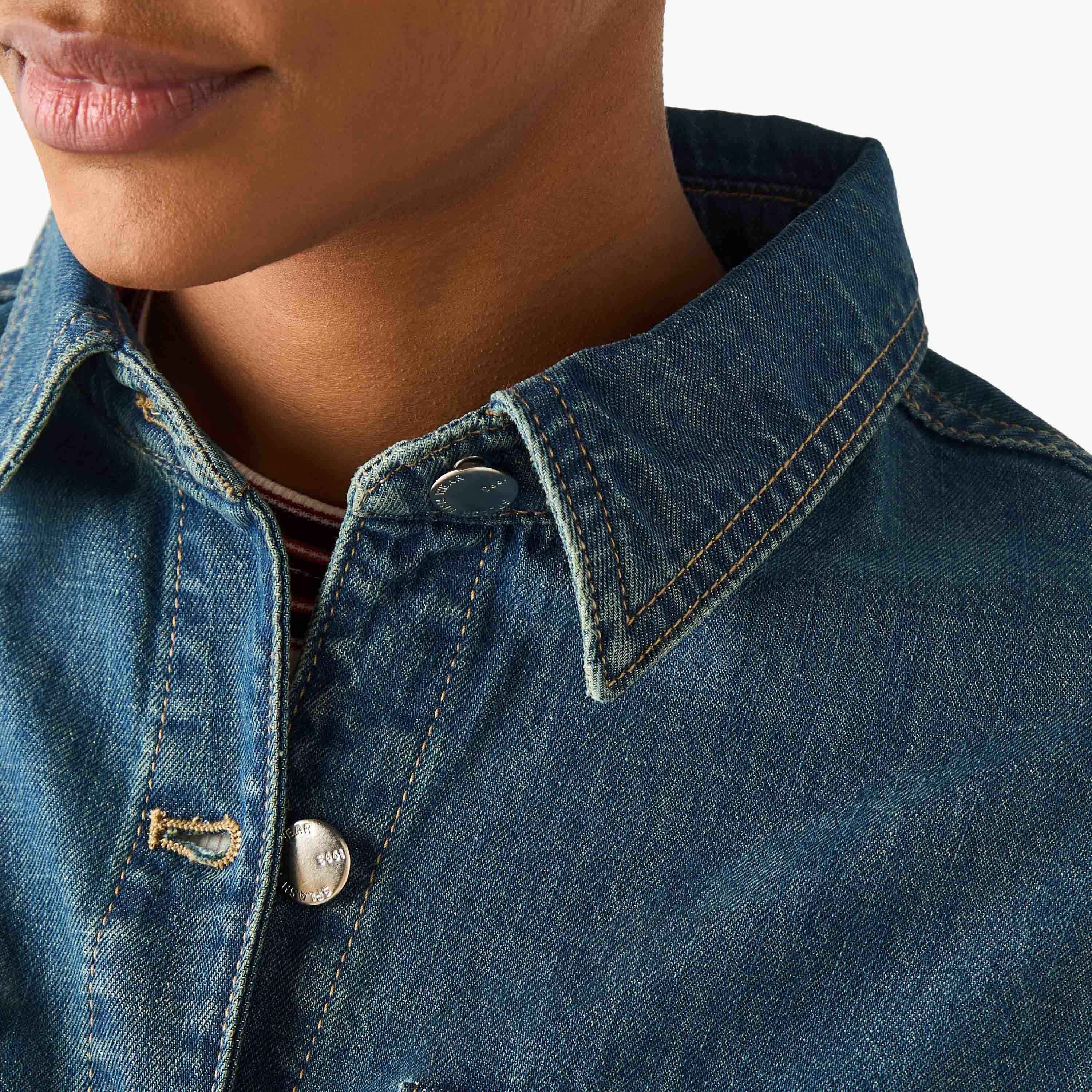 Relaxed Fit Denim Shirt with Pockets-women-clothing-shirtsandblouses-shirts-image-3