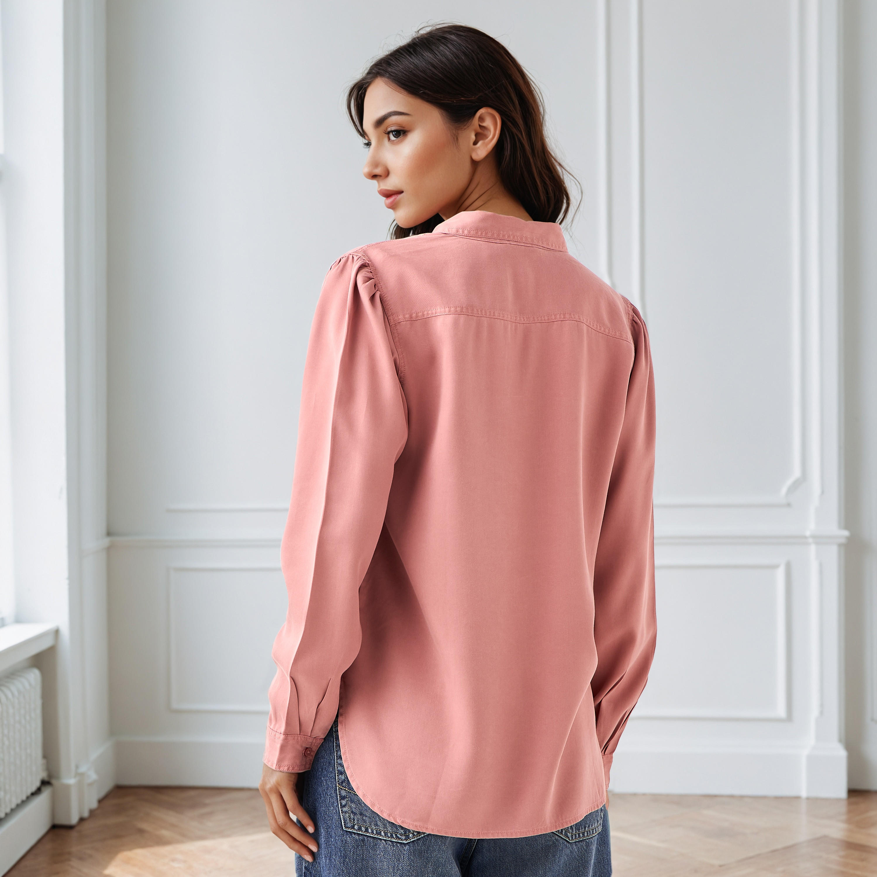 Regular Fit Tencel Denim Shirt with Pockets-women-clothing-shirtsandblouses-shirts-image-3
