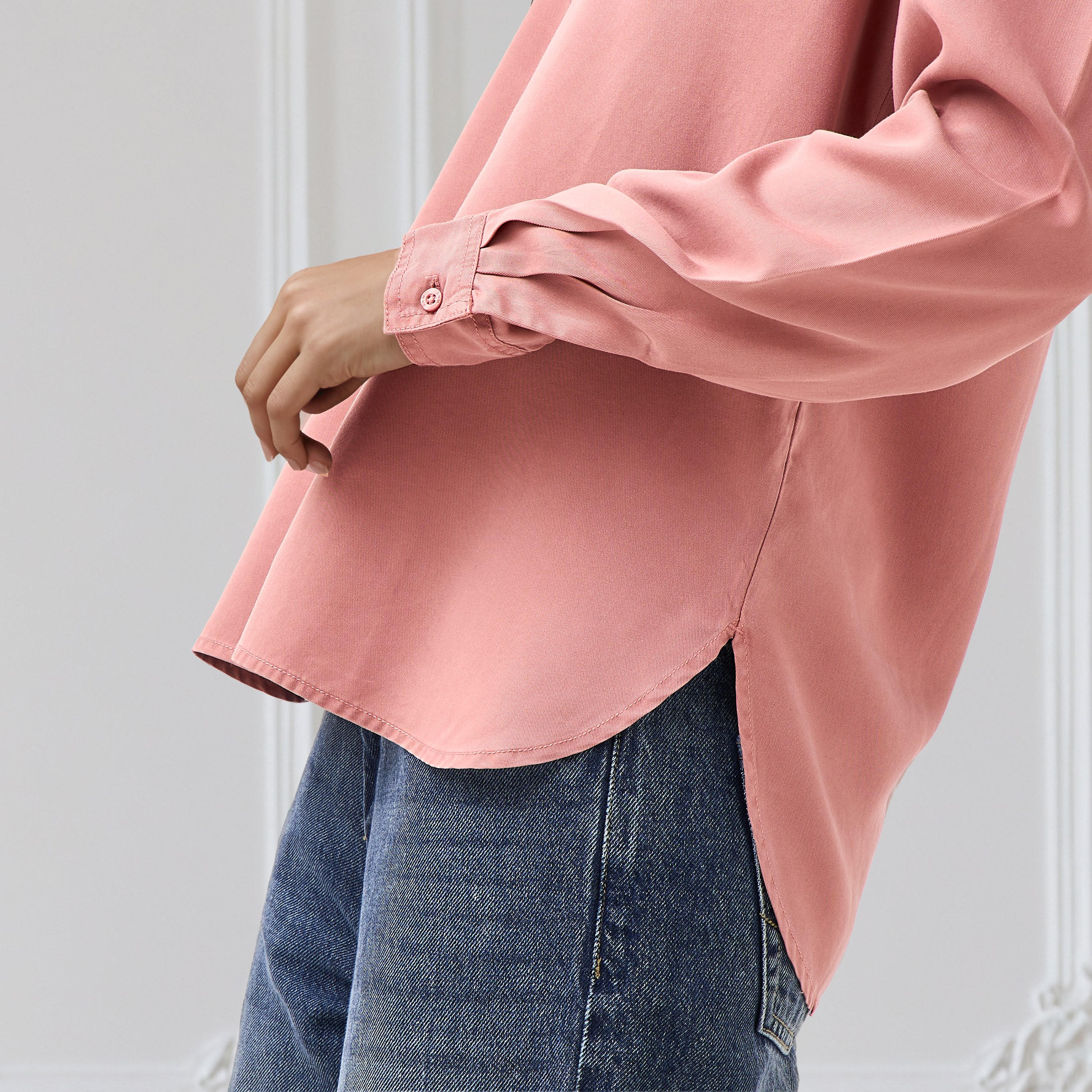 Regular Fit Tencel Denim Shirt with Pockets-women-clothing-shirtsandblouses-shirts-image-4