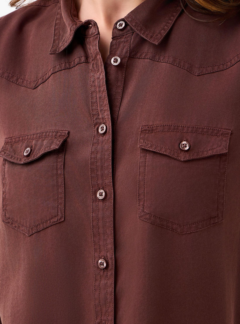 قميص دينم ليوسيل بقصّة عادية مع جيوب-women-clothing-shirtsandblouses-shirts-image-6