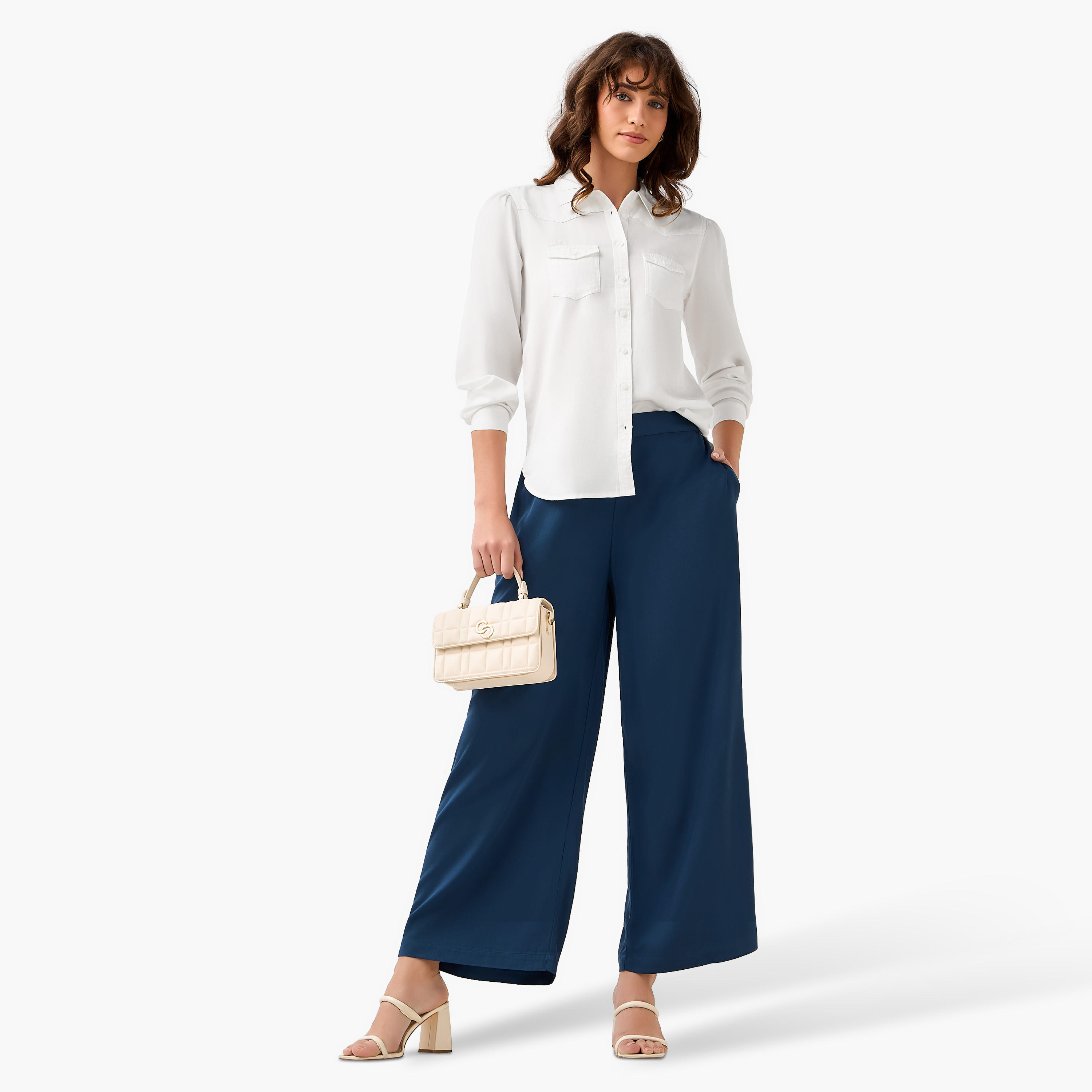 Regular Fit Lyocell Denim Shirt with Pockets-women-clothing-shirtsandblouses-shirts-image-4