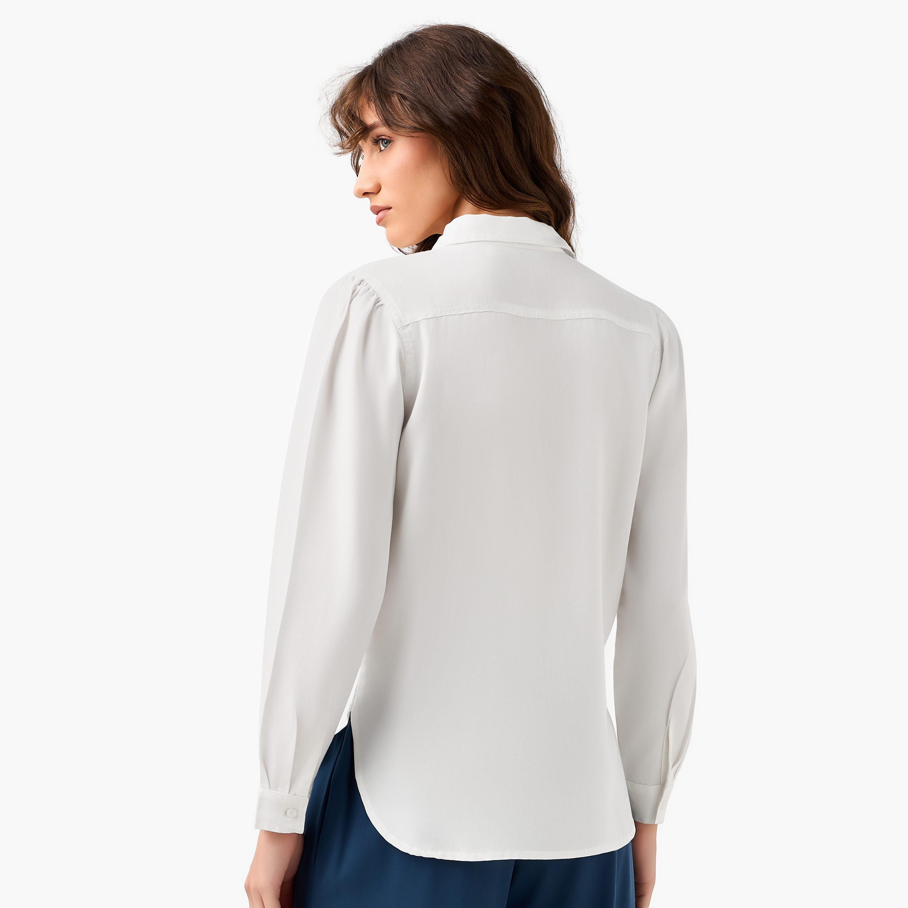 قميص دينم ليوسيل بقصّة عادية مع جيوب-women-clothing-shirtsandblouses-shirts-image-5