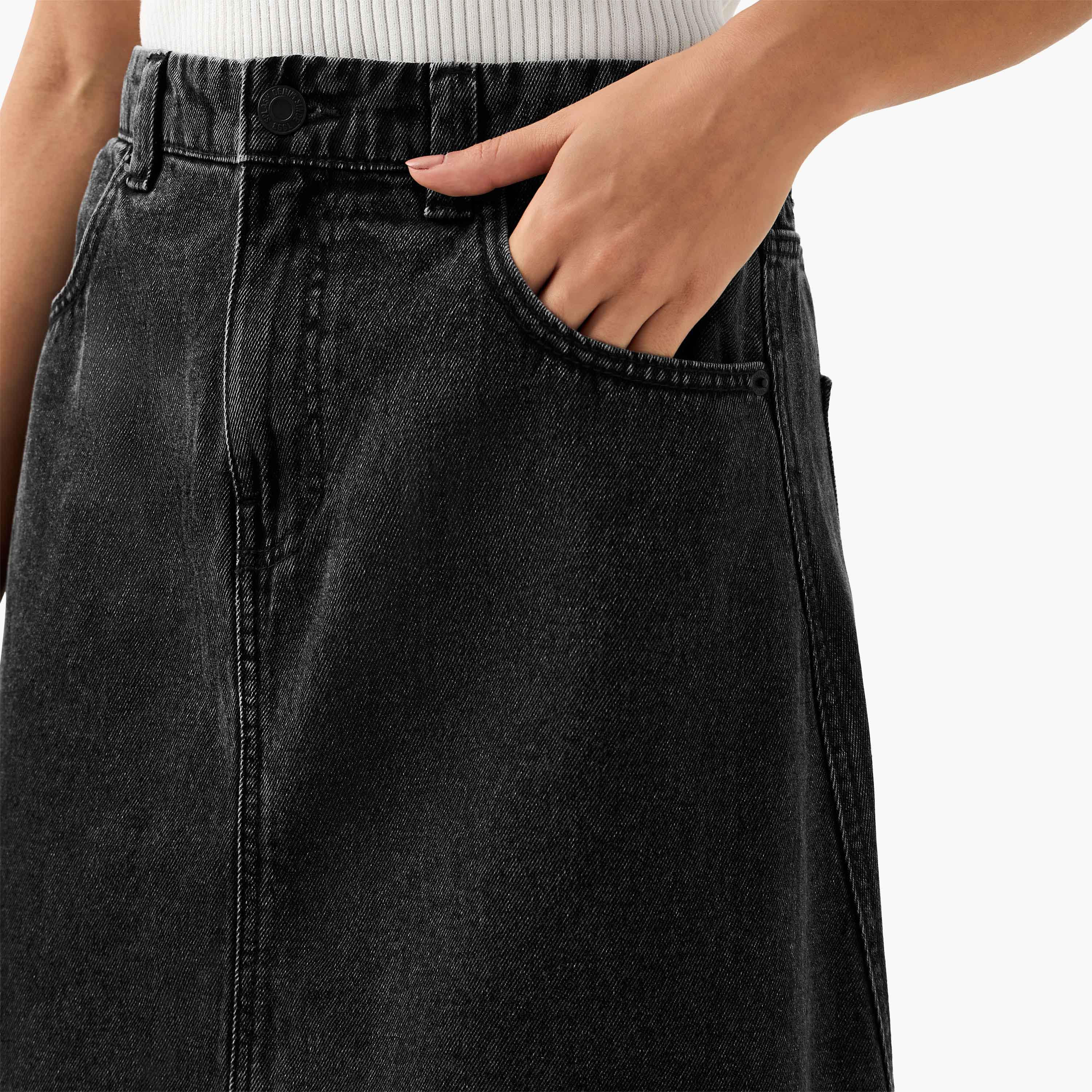 A-Line Denim Midi Skirt with Pockets-women-clothing-bottoms-skirts-image-5