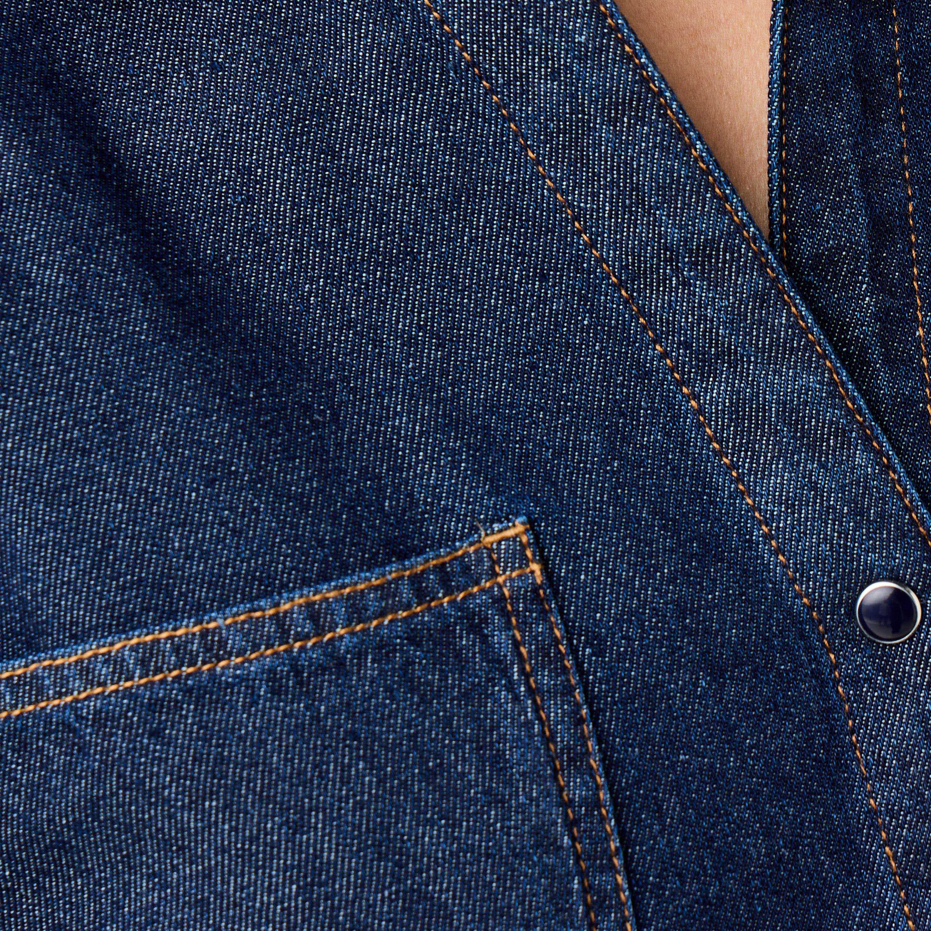 Oversized Fit Cotton Denim Shirt with Pocket-women-clothing-shirtsandblouses-shirts-image-5