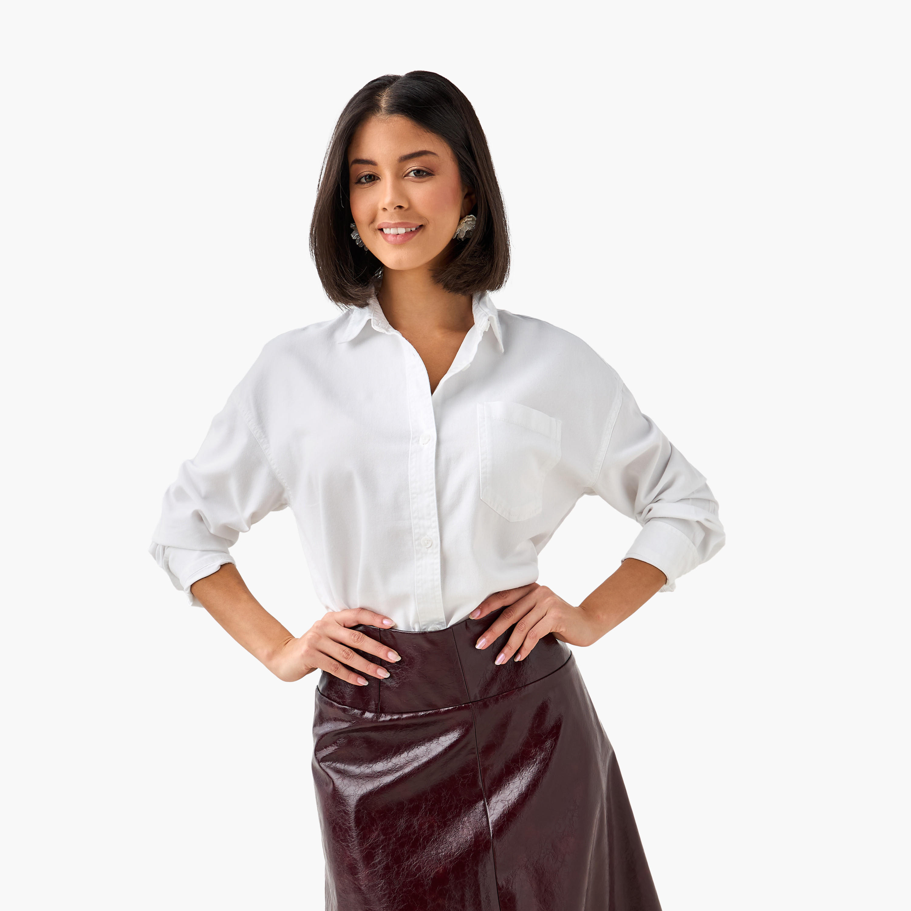 Longline Shirt with Chest Pocket-women-clothing-shirtsandblouses-shirts-image-3