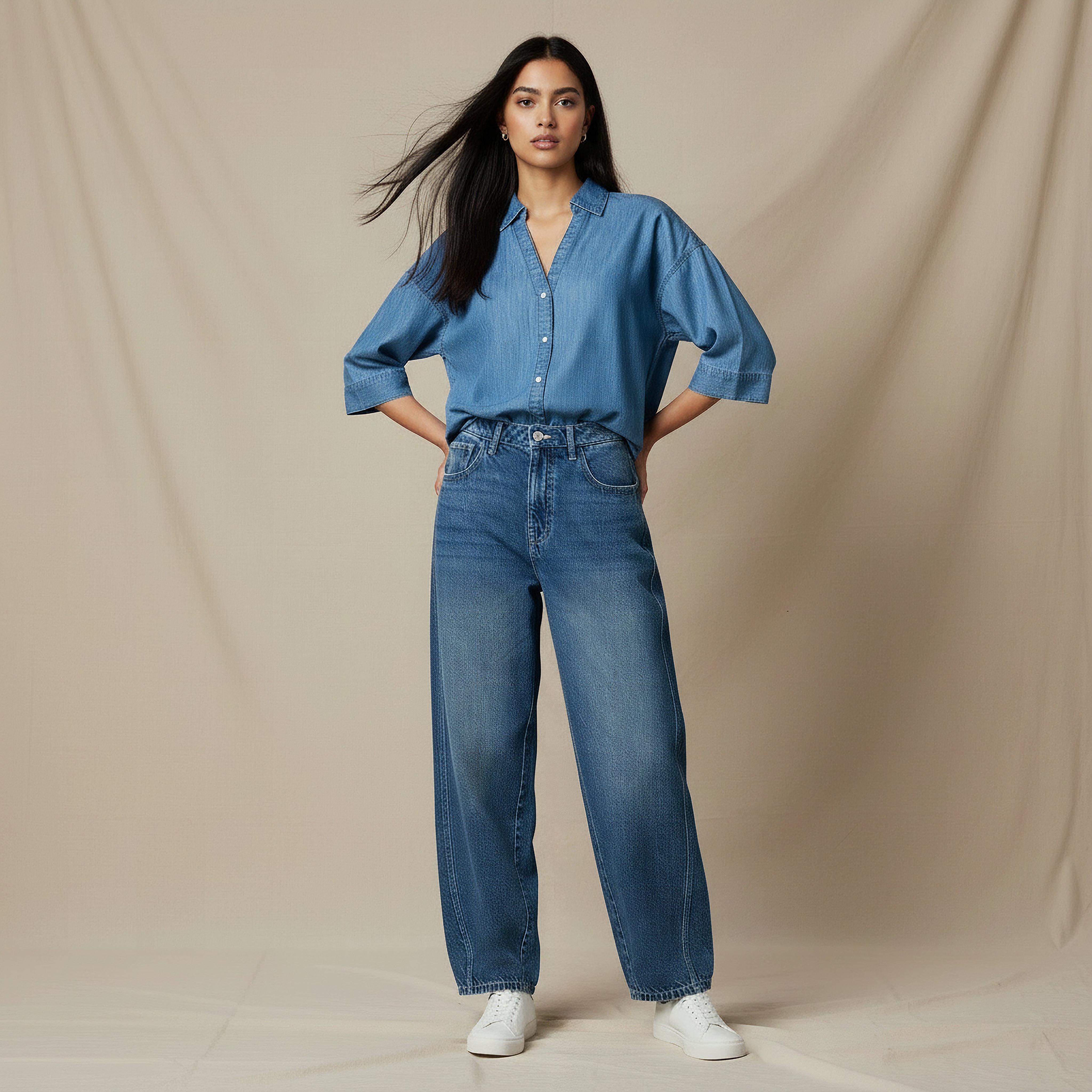 جينز بقصة مريحة وخصر متوسط-women-clothing-bottoms-jeans-image-5