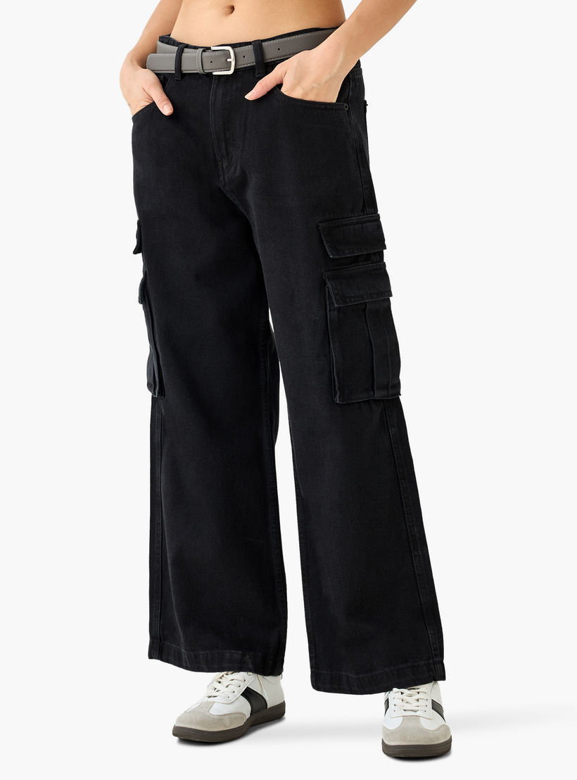 Cargo Pocket Jeans Cotton-women-clothing-bottoms-jeans-image-1