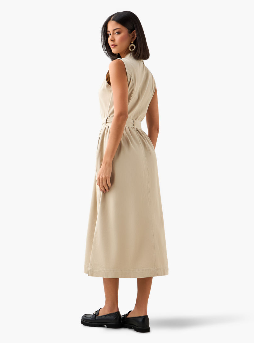 Denim Party Resort Shirt Dress With Belt-women-clothing-dresses-image-4