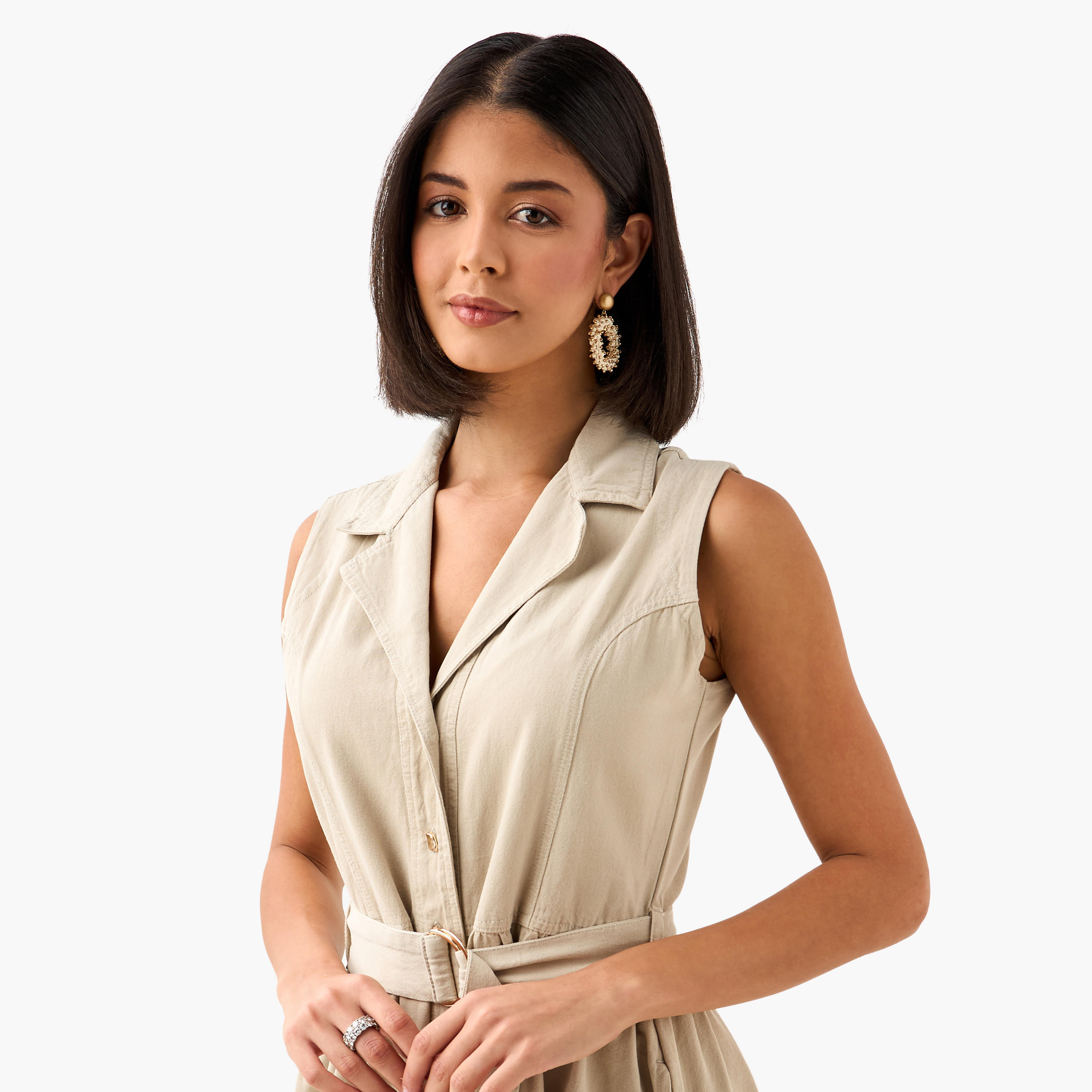 Denim Party Resort Shirt Dress With Belt-women-clothing-dresses-image-5