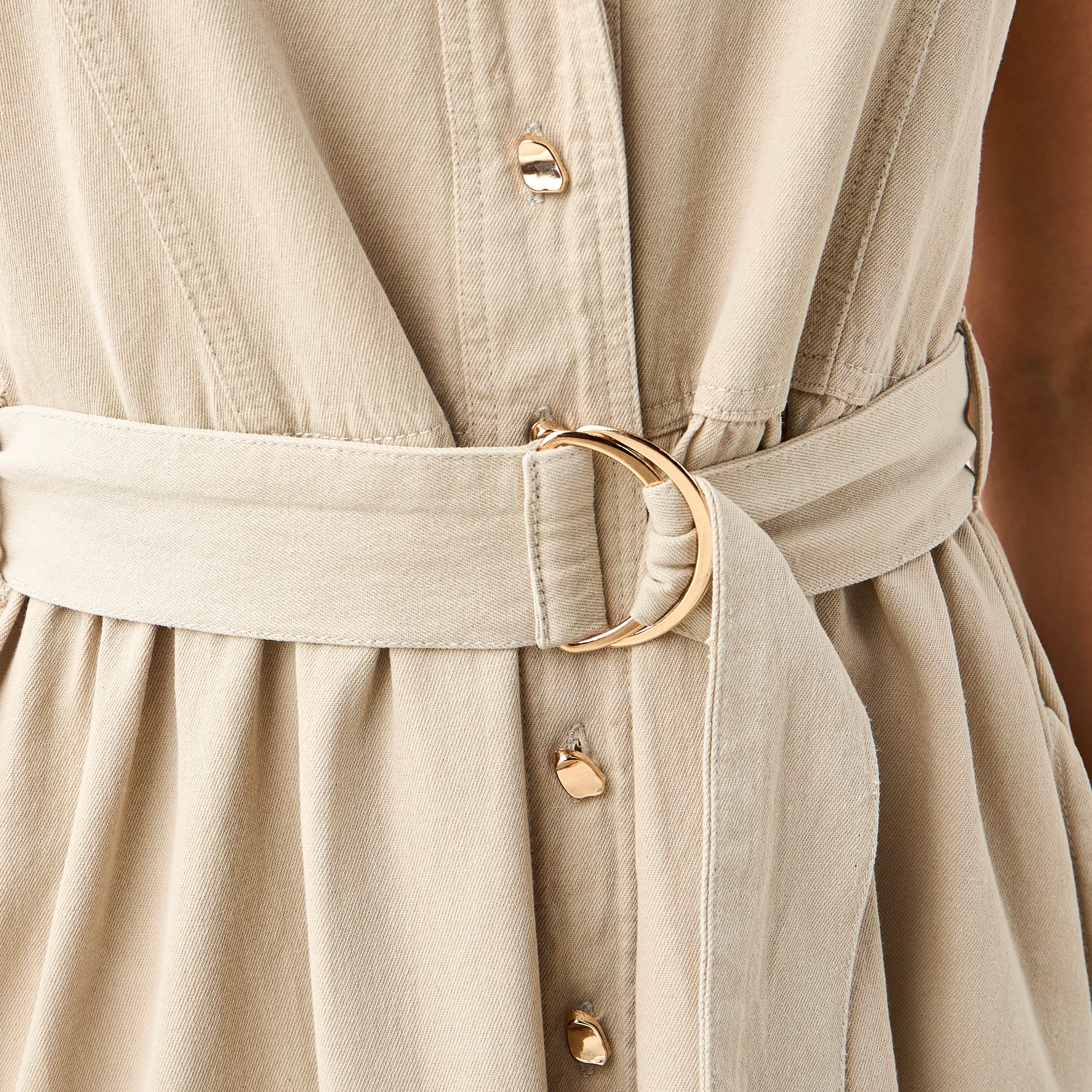 Denim Party Resort Shirt Dress With Belt-women-clothing-dresses-image-6