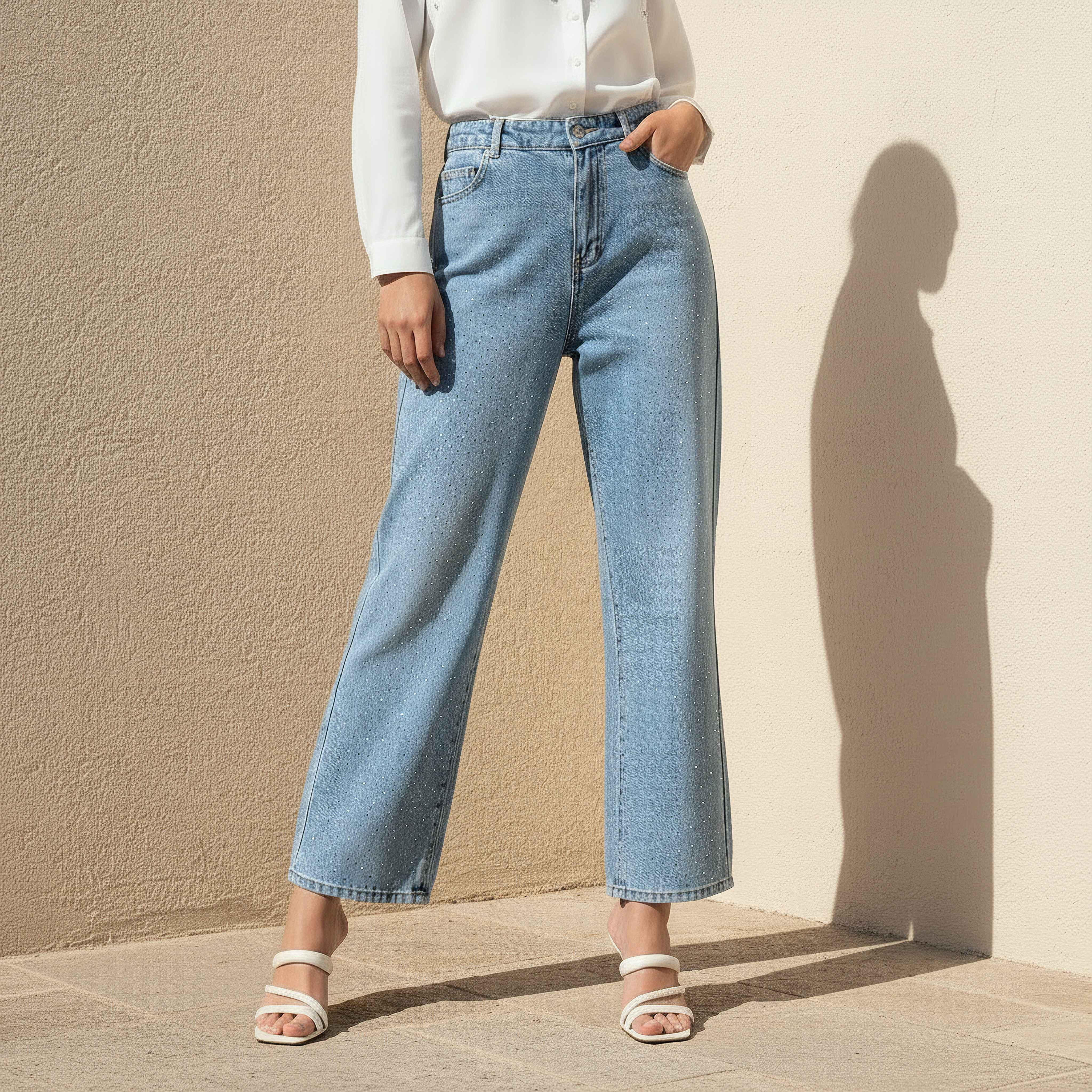High Rise Jeans with Embellishments-women-clothing-bottoms-jeans-image-1