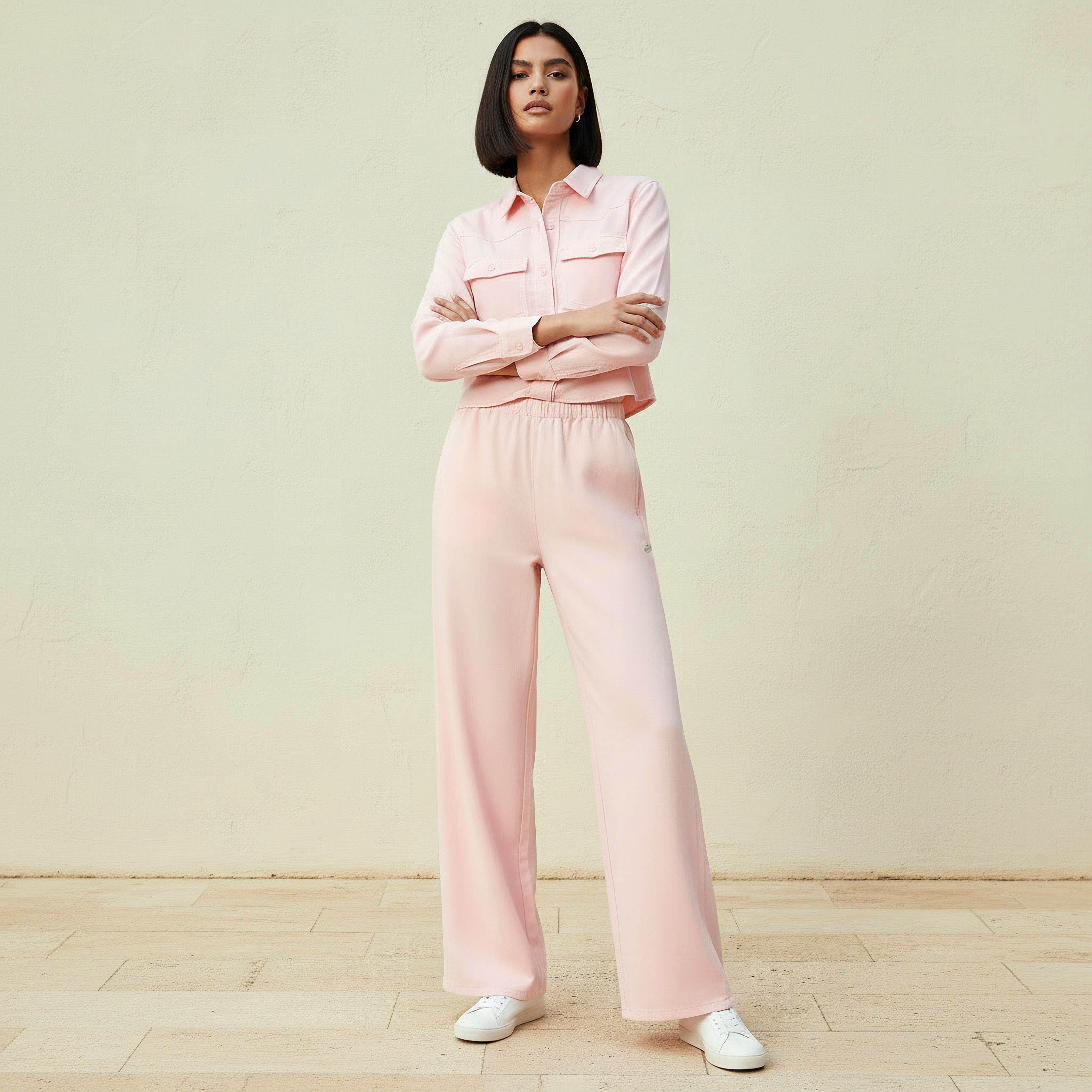 Wide Leg Pants with Elasticated Waist-women-clothing-bottoms-trousers-image-3