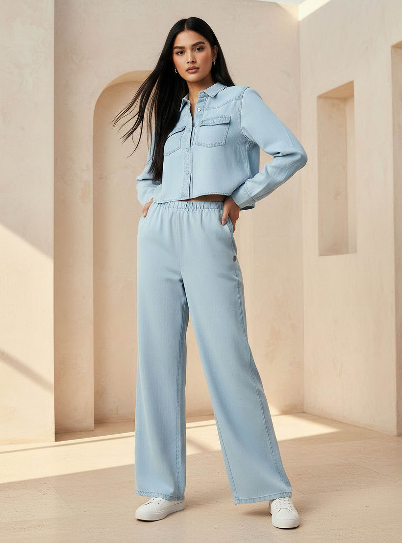 Wide Leg Pants with Elasticated Waist-women-clothing-bottoms-trousers-image-3