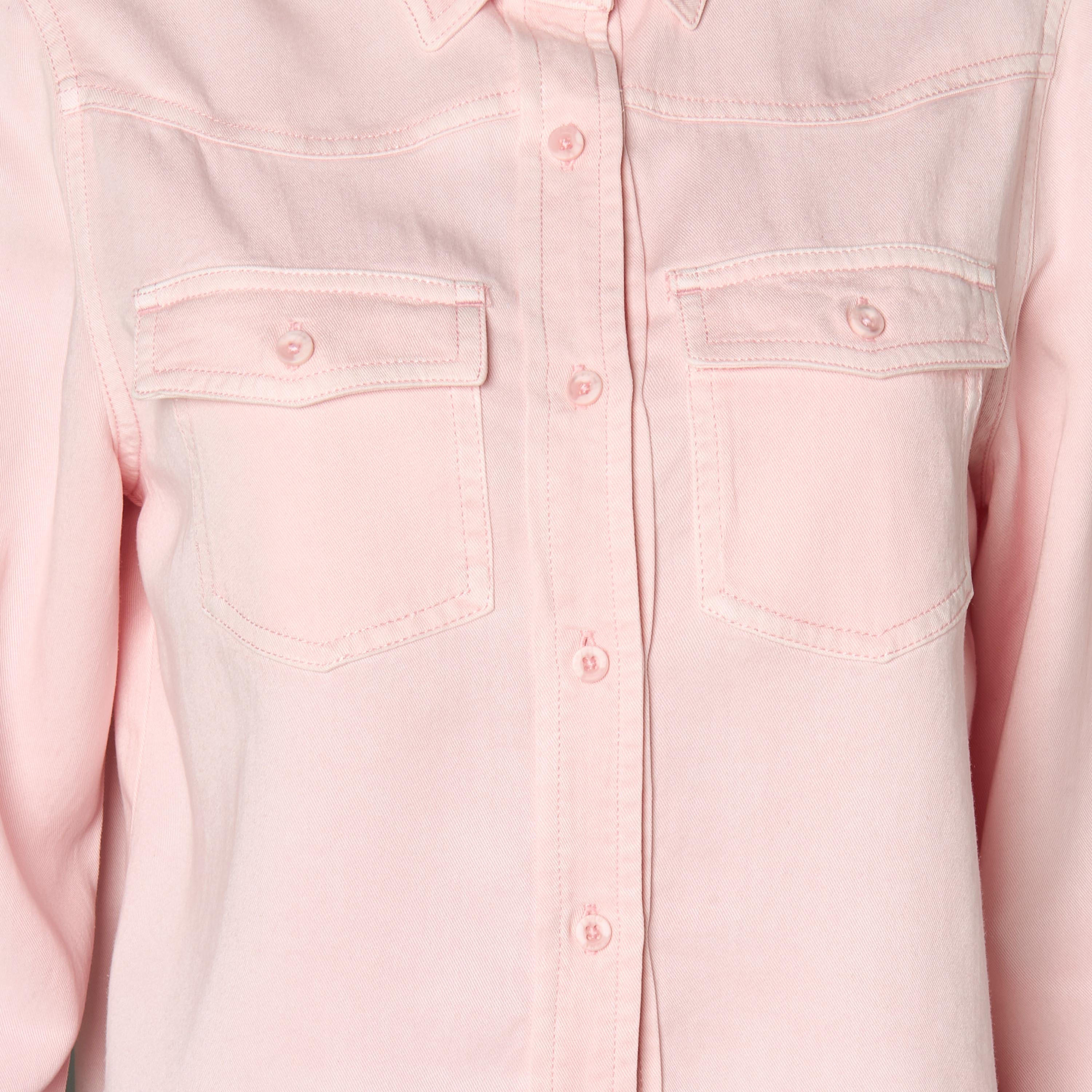 قميص دينم قصير ليوسيل مع جيوب-women-clothing-shirtsandblouses-shirts-image-2