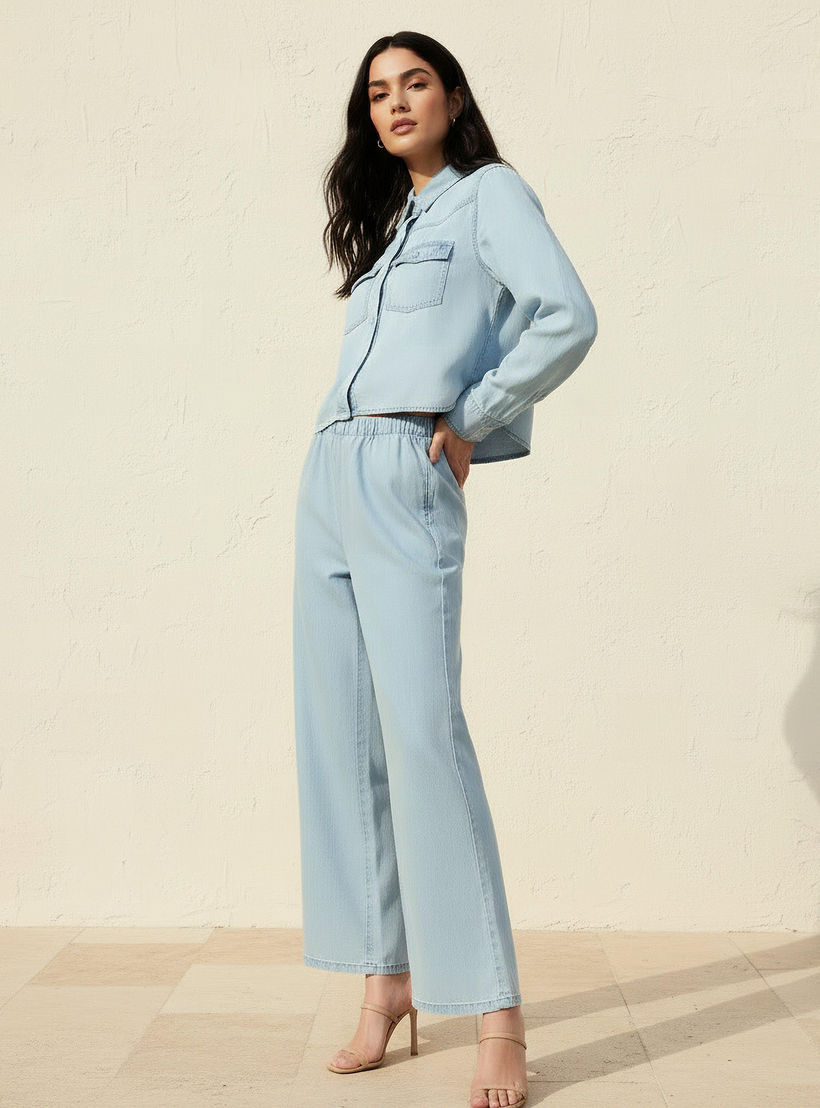قميص دينم قصير ليوسيل مع جيوب-women-clothing-shirtsandblouses-shirts-image-3