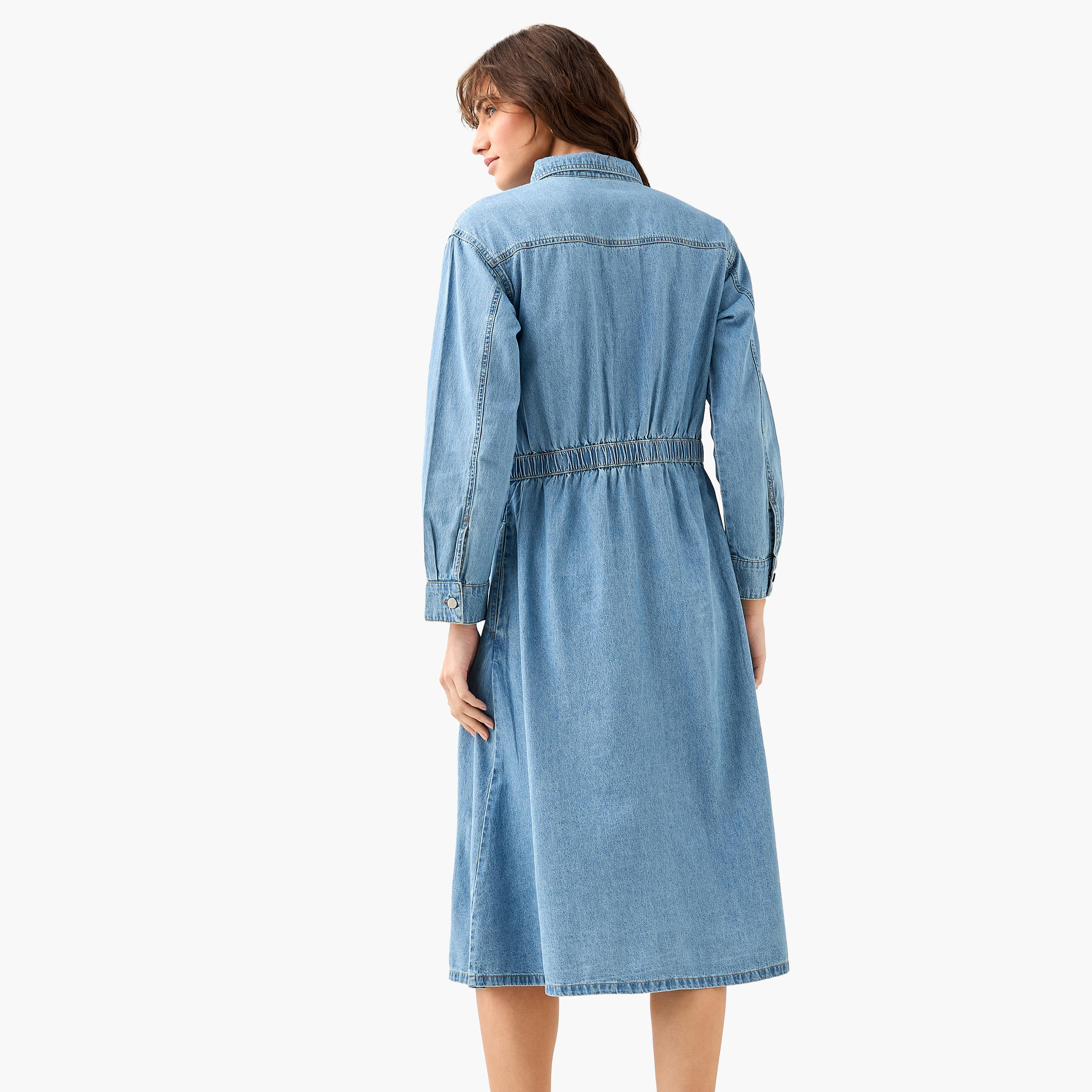 فستان قميص دينم ميدي-women-clothing-dresses-image-4
