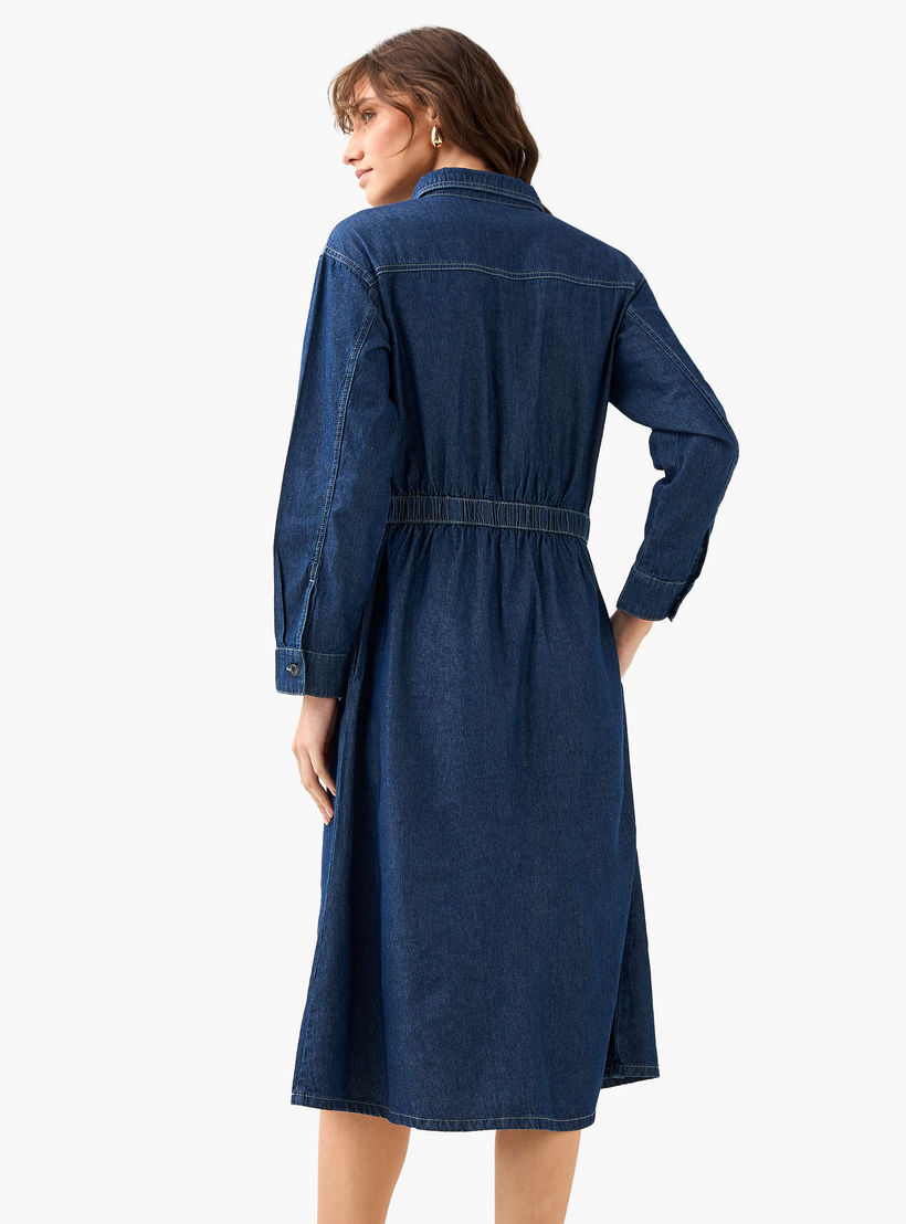 فستان قميص دينم ميدي-women-clothing-dresses-image-2