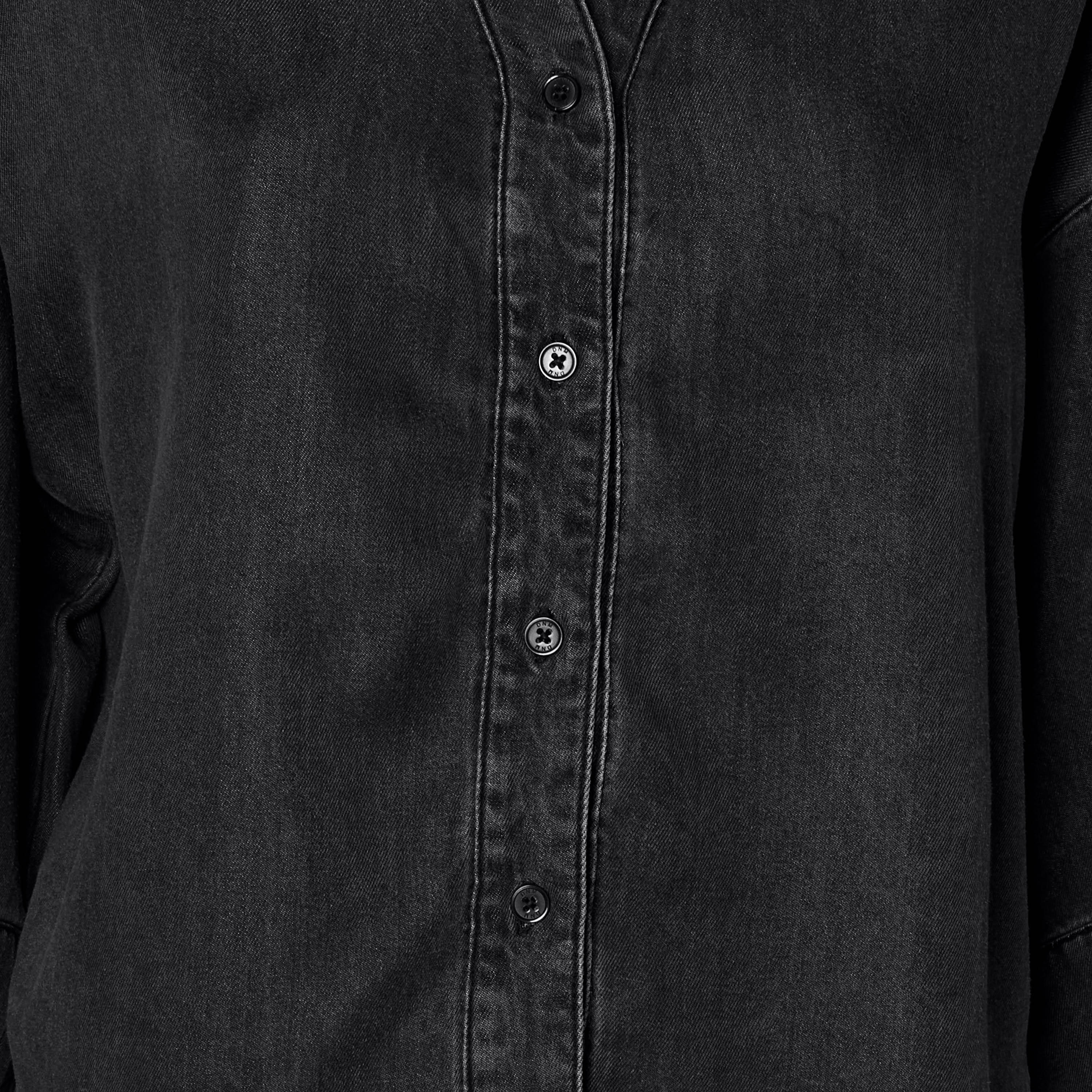 Cotton Denim Shirt with 3/4 Sleeves-women-clothing-shirtsandblouses-shirts-image-2