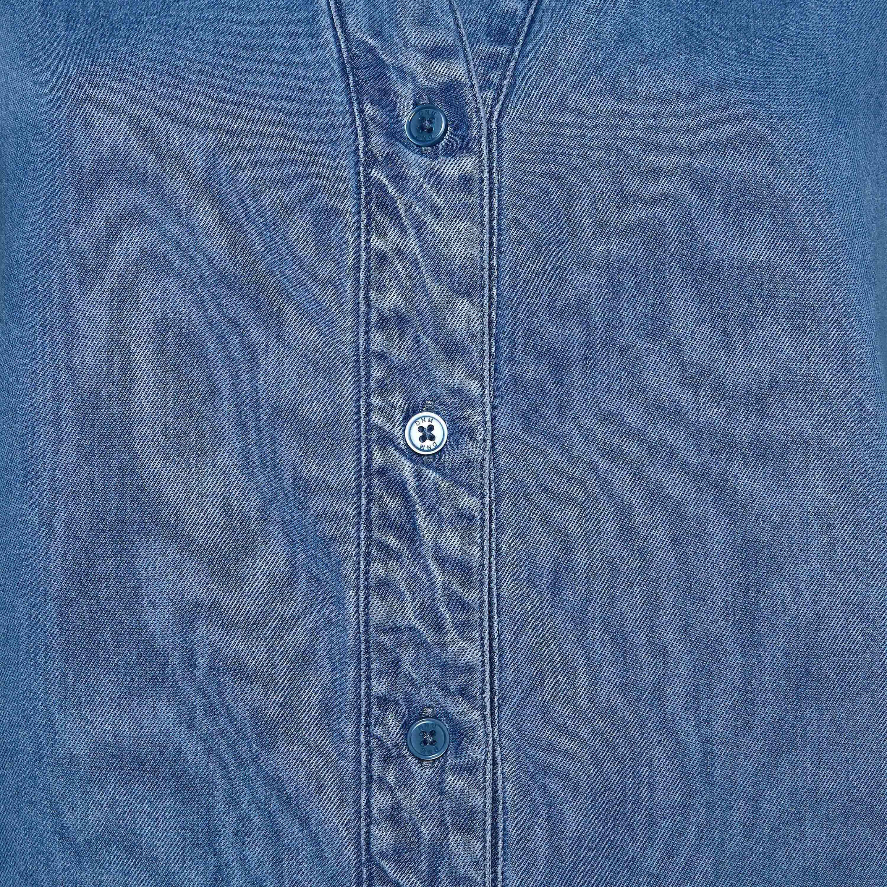 قميص دينم قطن بأكمام 3/4-women-clothing-shirtsandblouses-shirts-image-2
