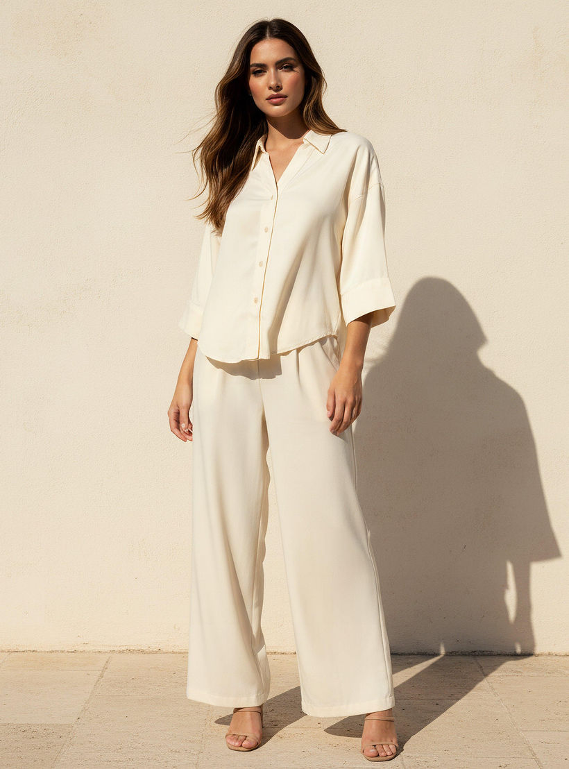 قميص دينم قطن بأكمام 3/4-women-clothing-shirtsandblouses-shirts-image-3