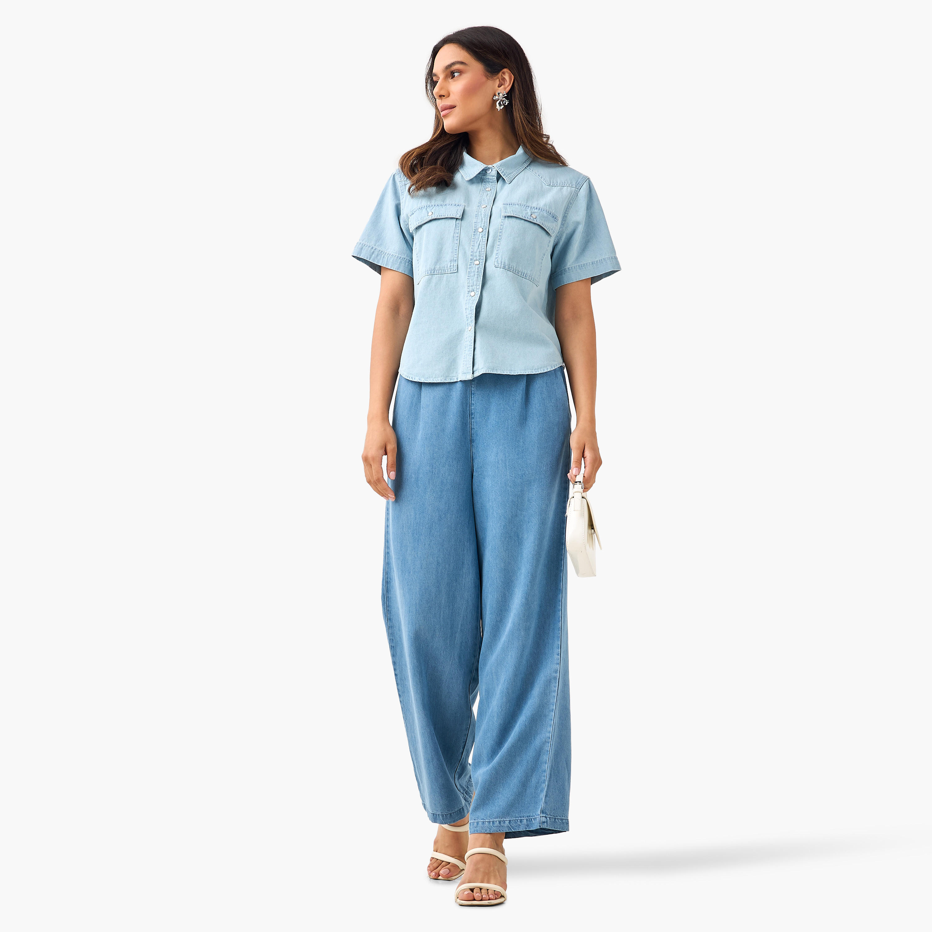 Wide Leg High-Rise Trousers with Elasticated Waistband-women-clothing-bottoms-trousers-image-4