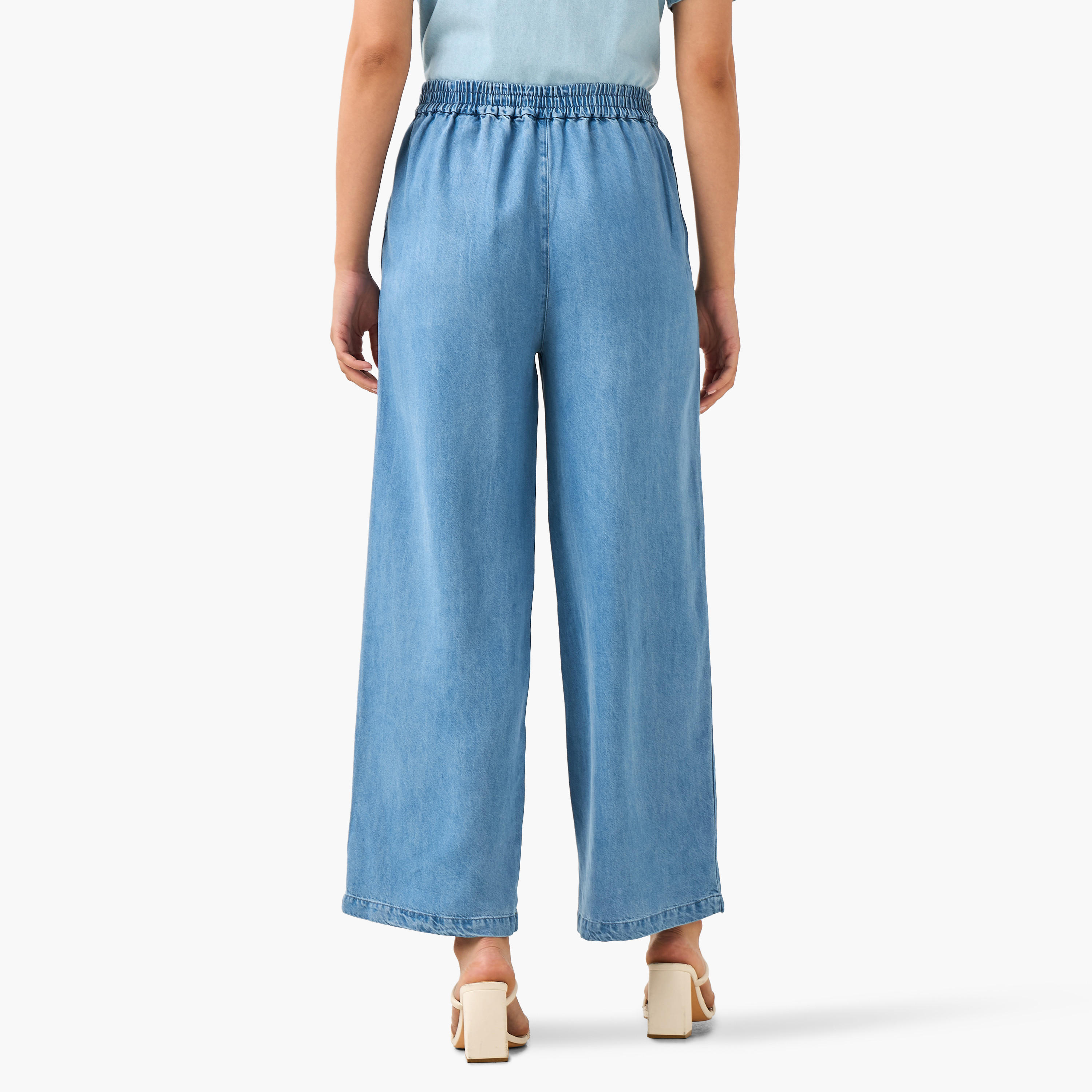 Wide Leg High-Rise Trousers with Elasticated Waistband-women-clothing-bottoms-trousers-image-5