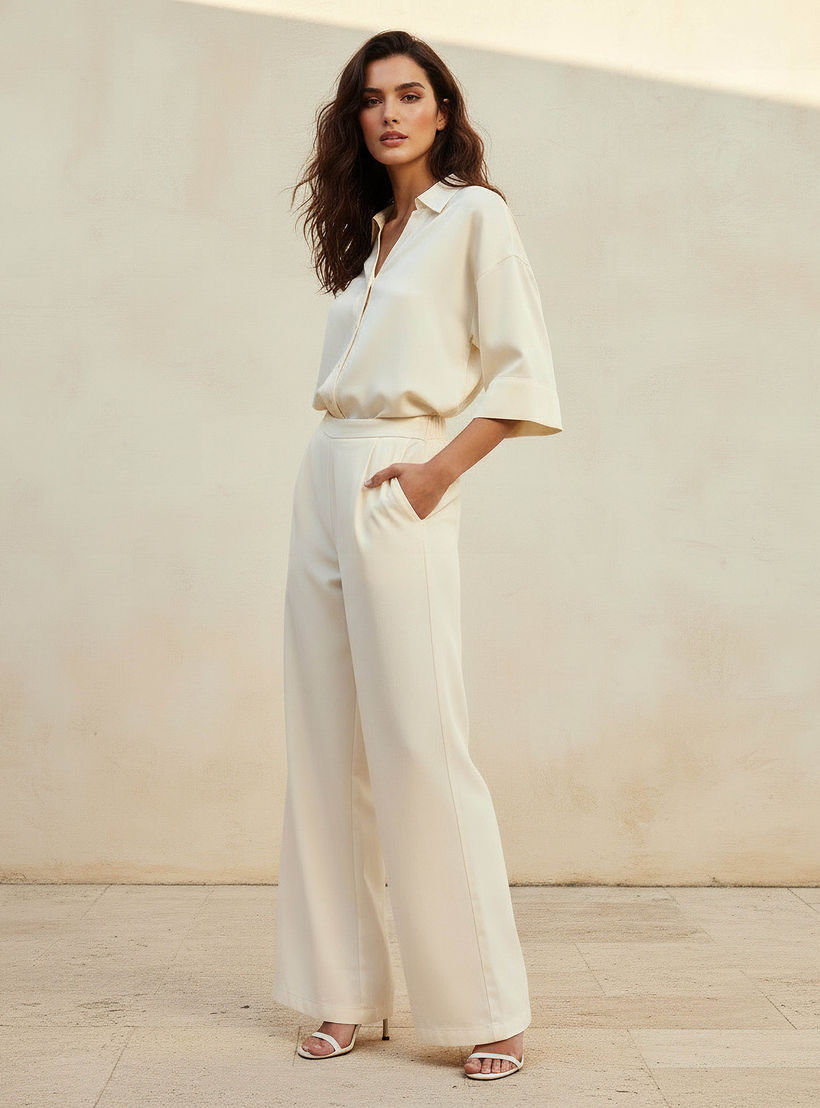Wide Leg High-Rise Trousers with Elasticated Waistband-women-clothing-bottoms-trousers-image-3