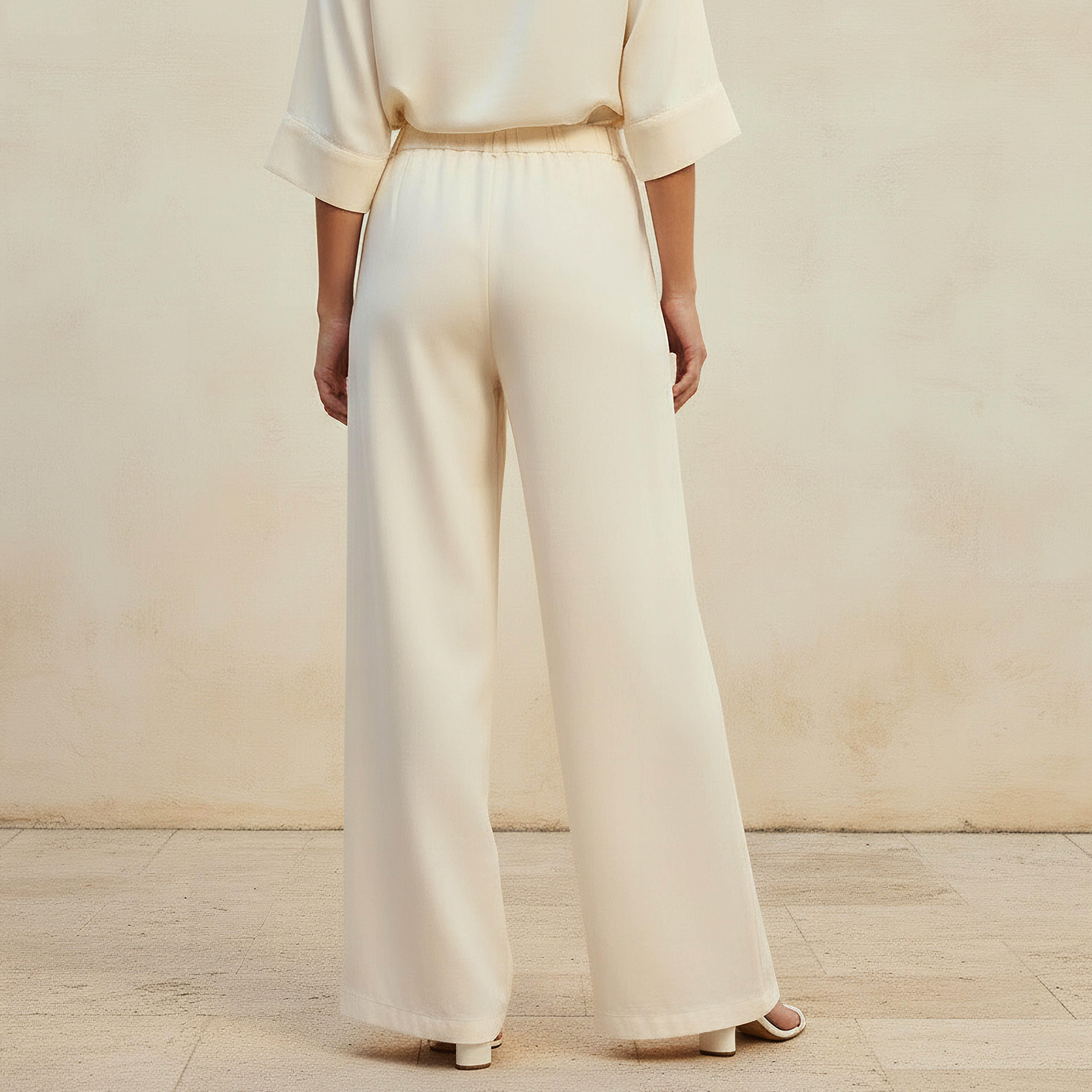 Wide Leg High-Rise Trousers with Elasticated Waistband-women-clothing-bottoms-trousers-image-4