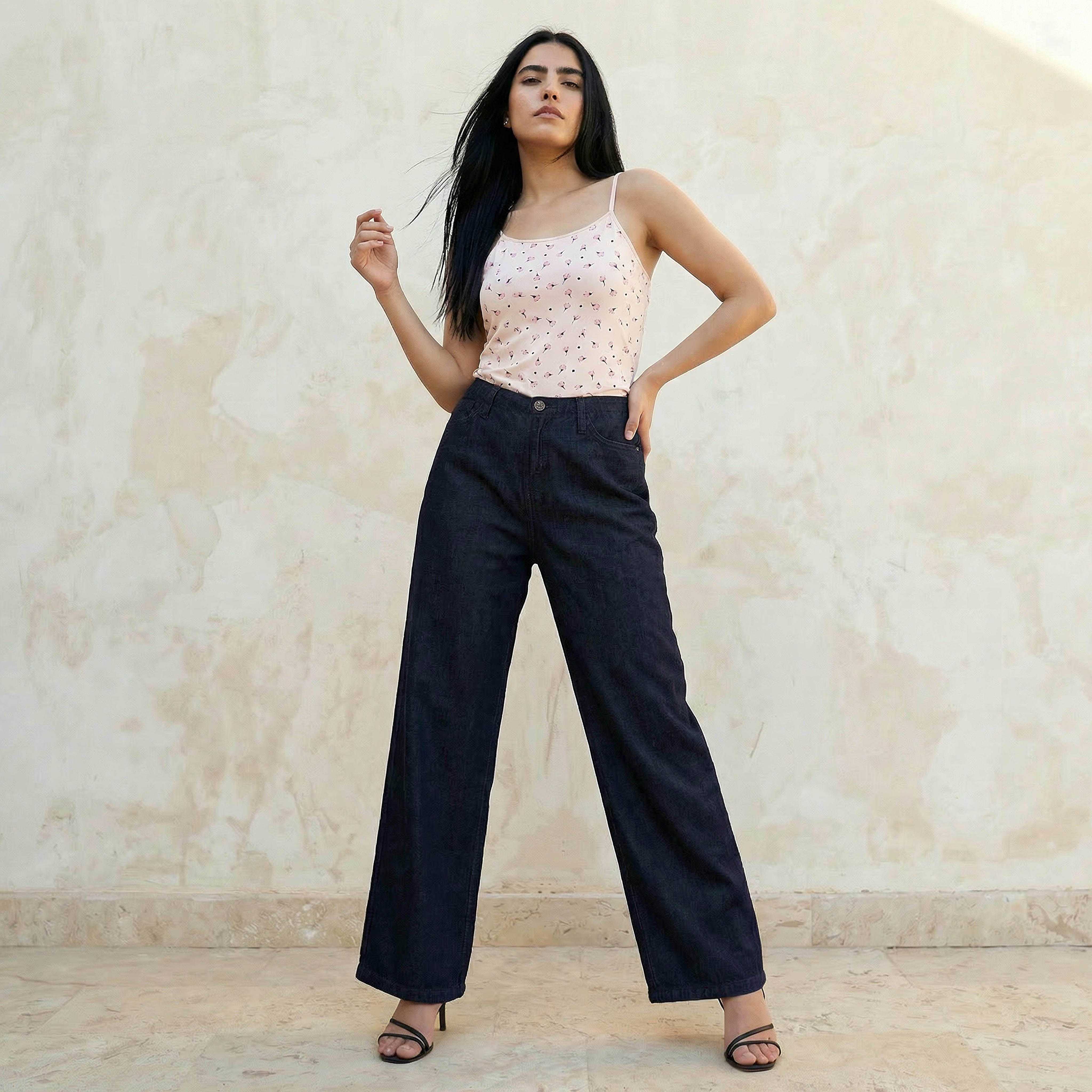 Wide Leg High-Rise Jeans with Elastic Waist-women-clothing-coordsets-image-3