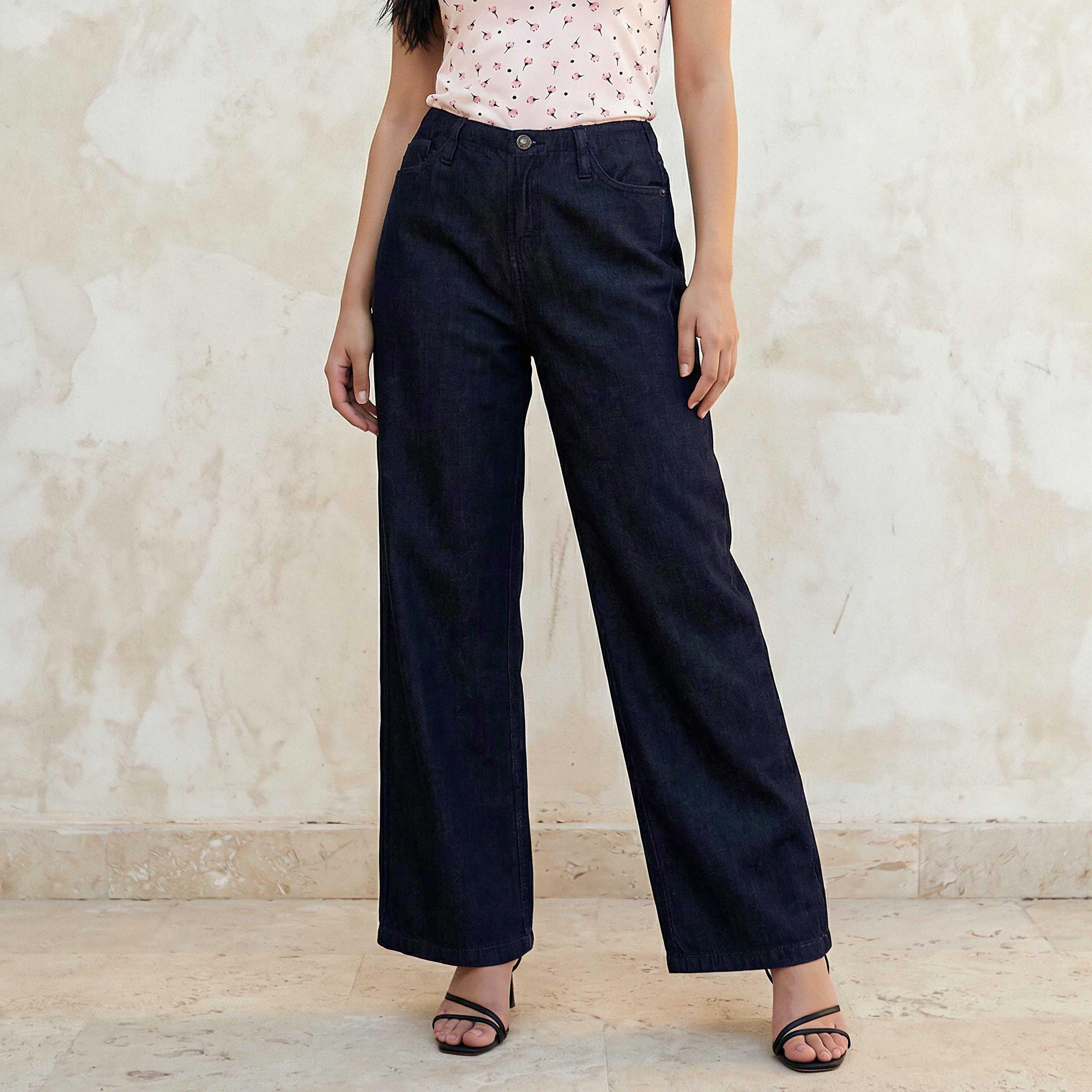 Wide Leg High-Rise Jeans with Elastic Waist-women-clothing-coordsets-image-5