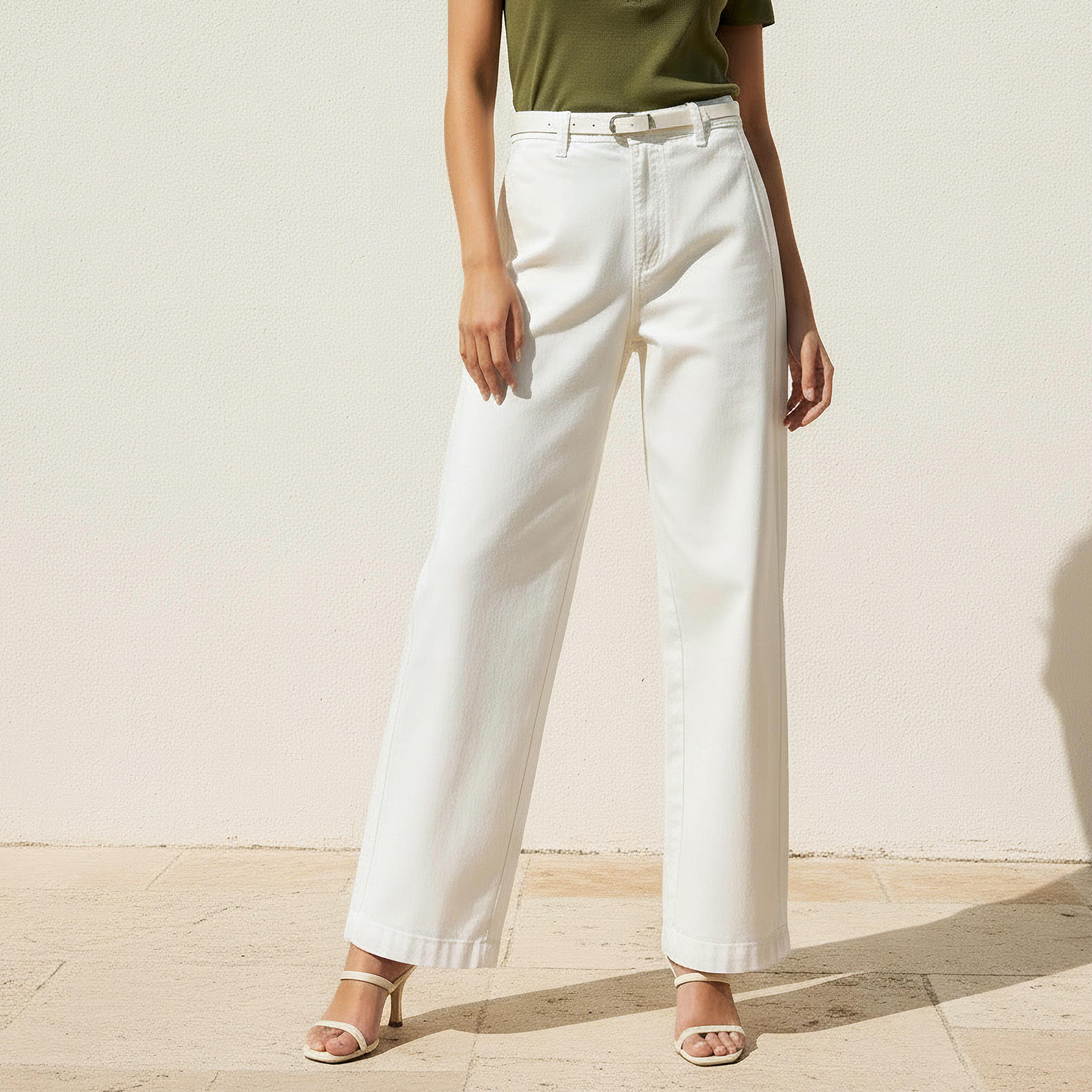 Straight Fit Mid-Rise Jeans with Belt Cotton-women-clothing-bottoms-jeans-image-1