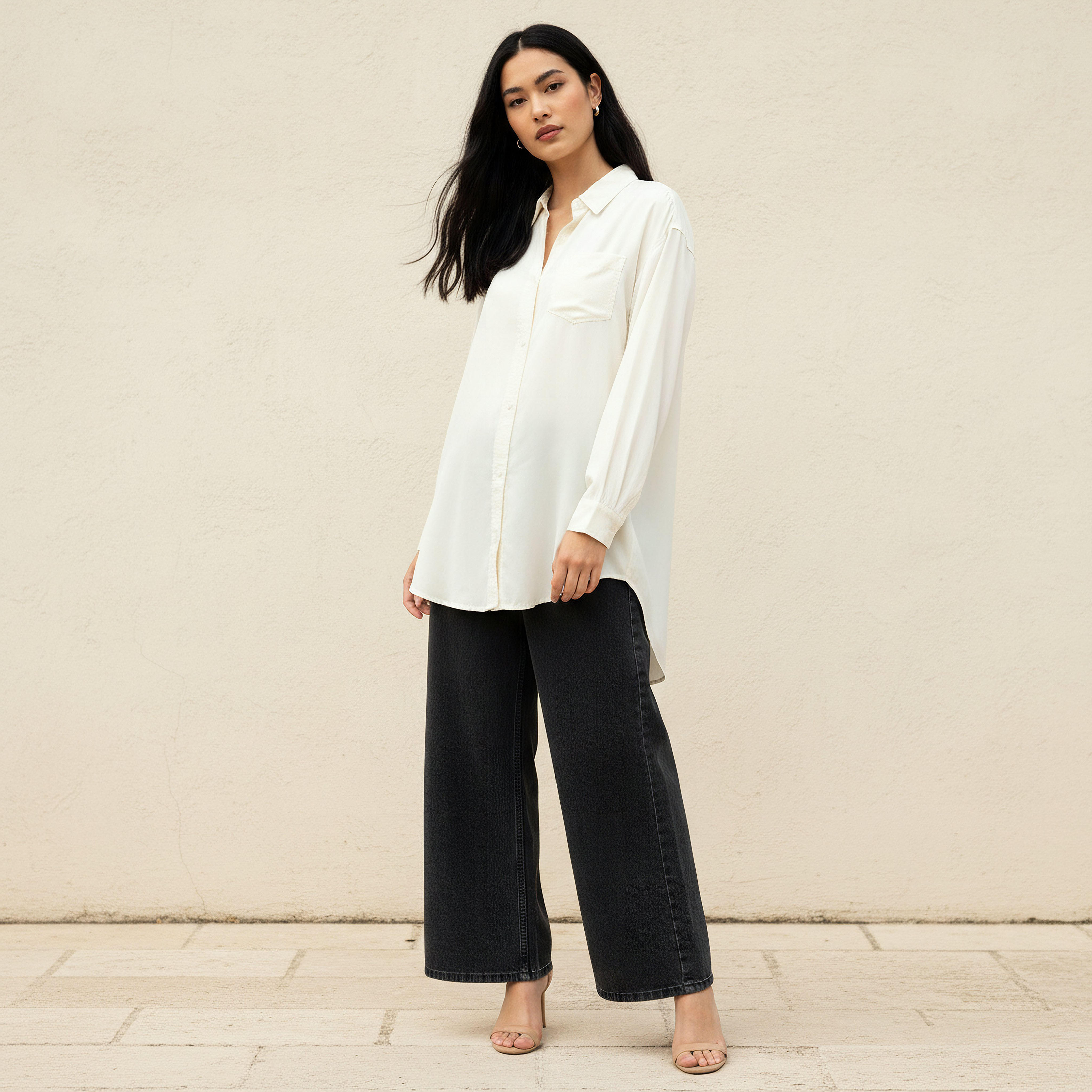 Tencel Longline Shirt with Chest Pocket-women-clothing-shirtsandblouses-shirts-image-3