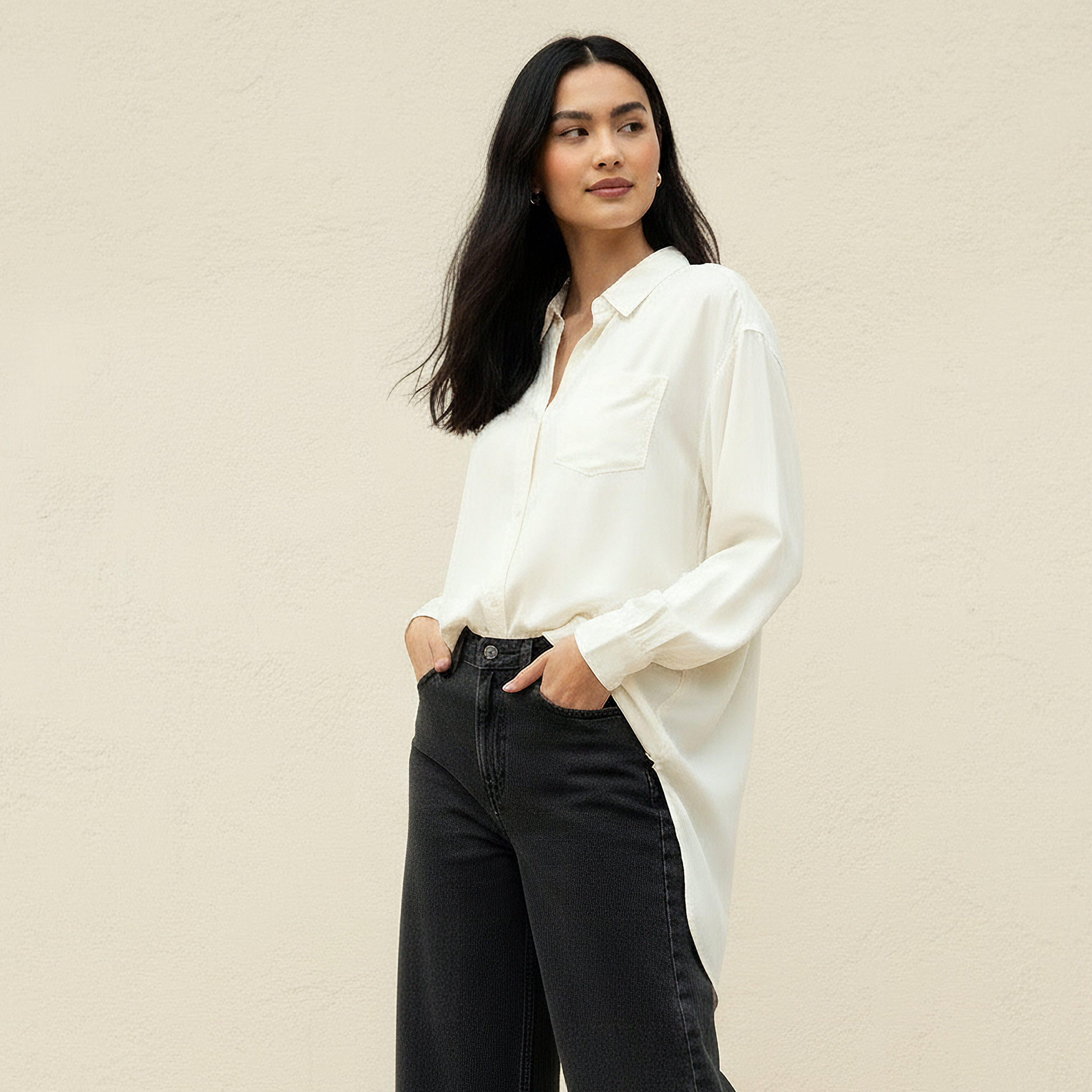 Tencel Longline Shirt with Chest Pocket-women-clothing-shirtsandblouses-shirts-image-5