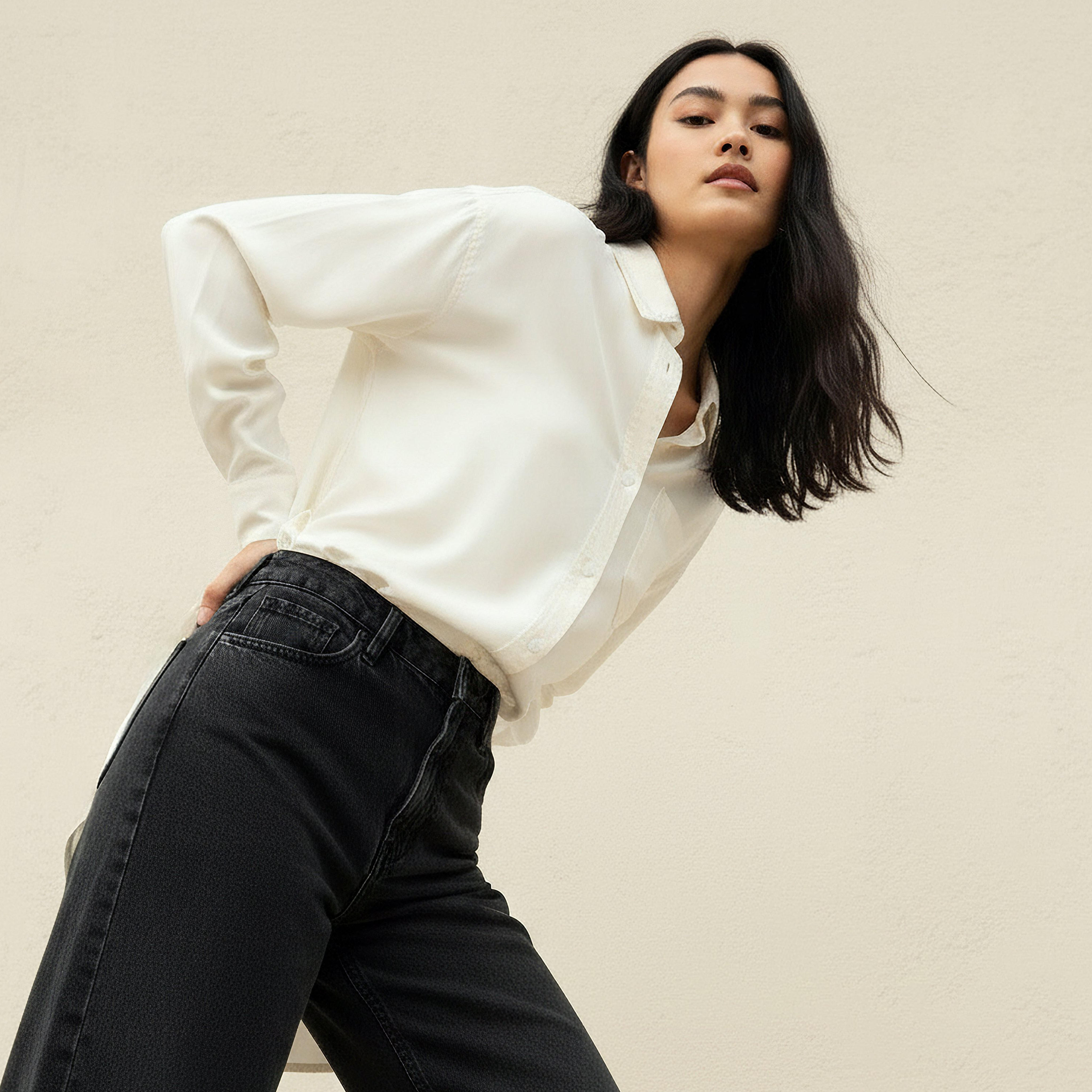 قميص تينسل طويل بجيب على الصدر-women-clothing-shirtsandblouses-shirts-image-6