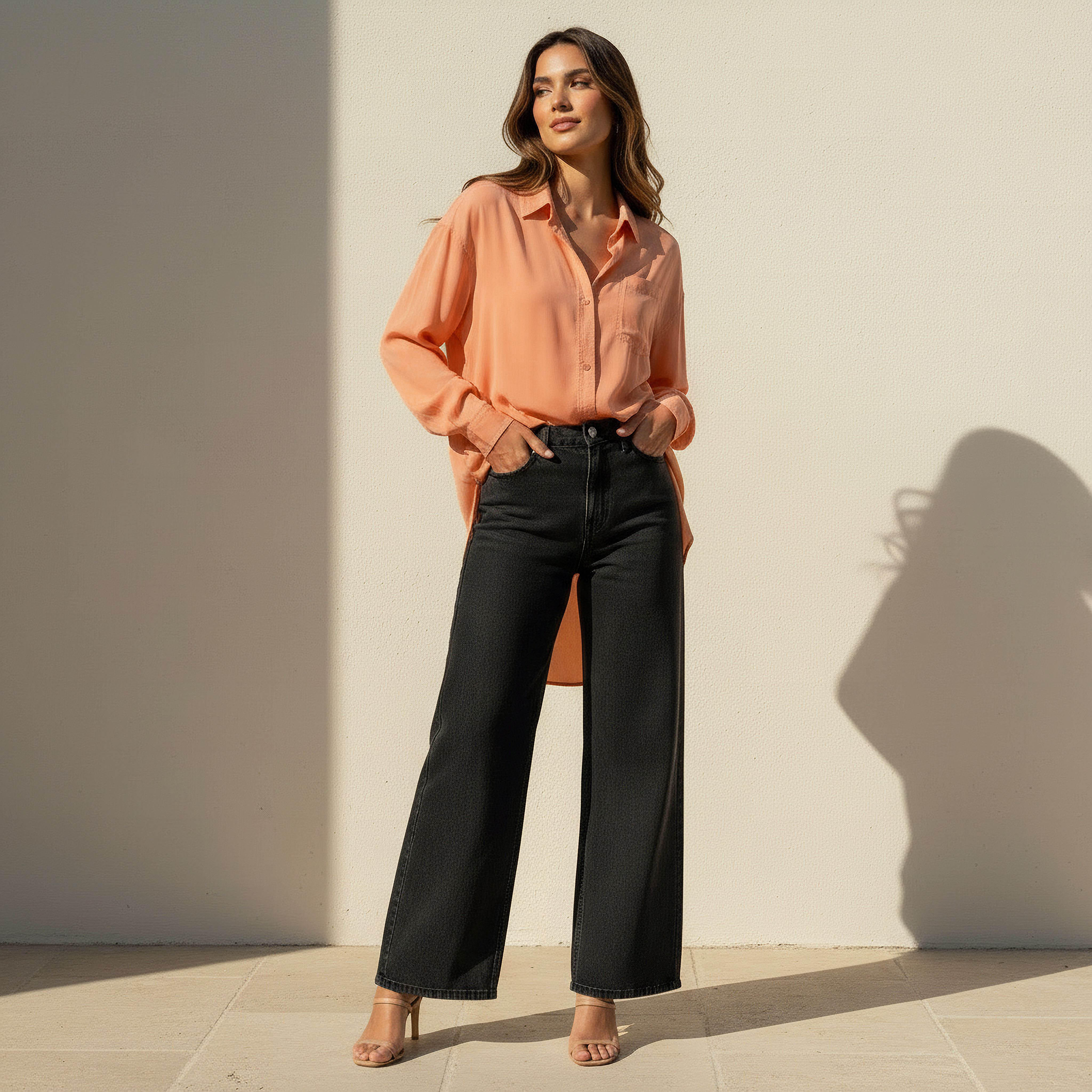 Tencel Longline Shirt with Chest Pocket-women-clothing-shirtsandblouses-shirts-image-3
