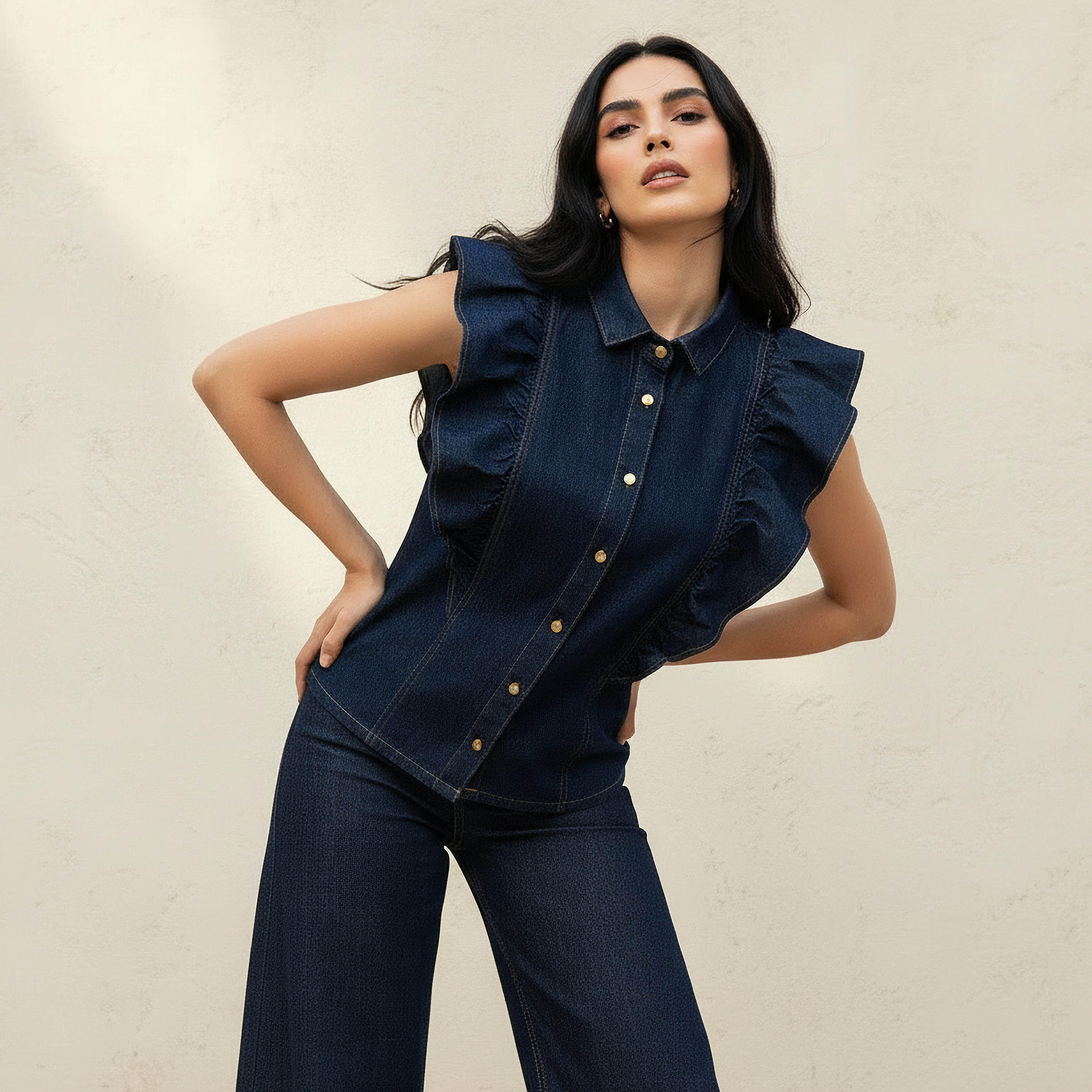 قميص قطن بدون أكمام مع كشكش-women-clothing-shirtsandblouses-shirts-image-1