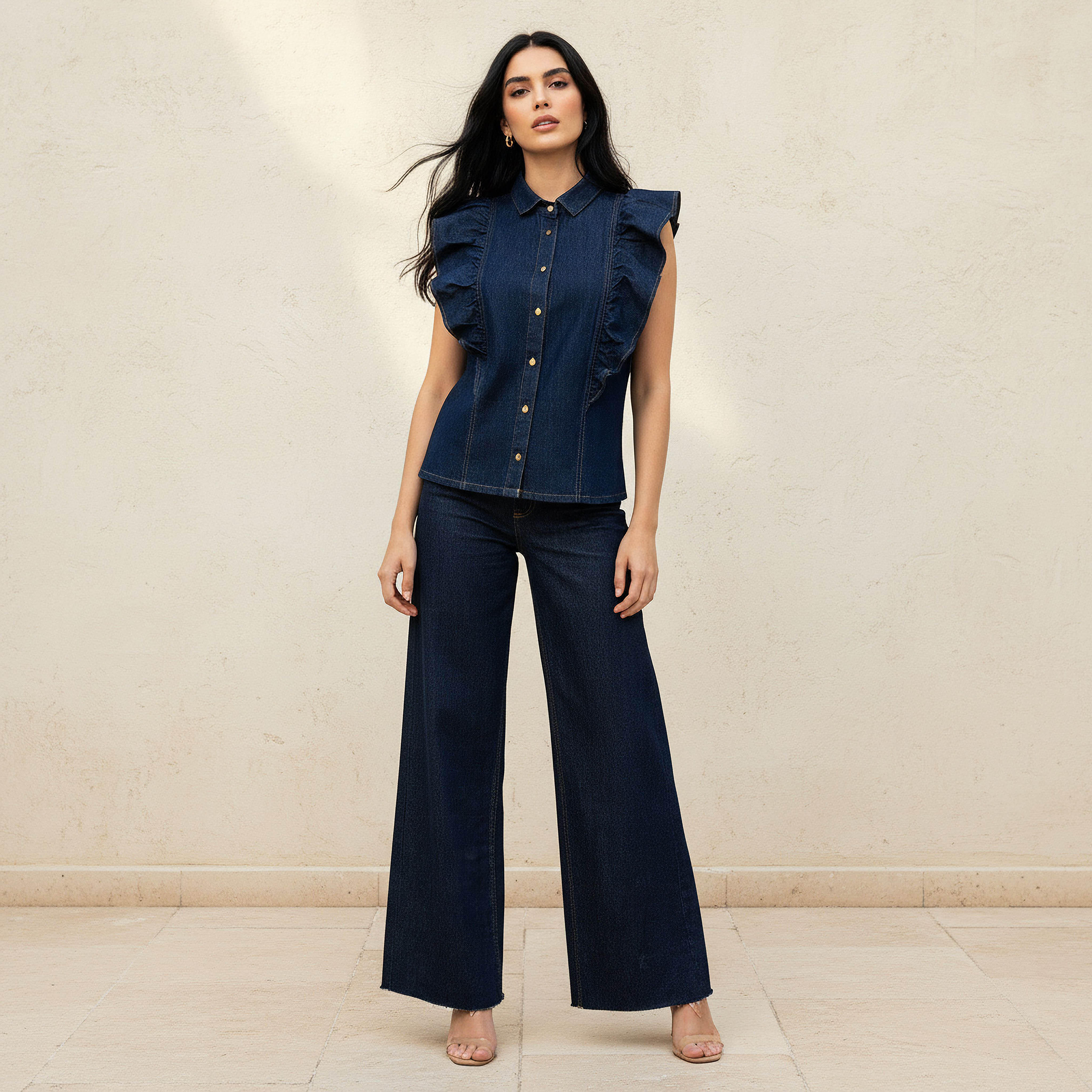 Cotton Sleeveless Shirt with Ruffles-women-clothing-shirtsandblouses-shirts-image-3