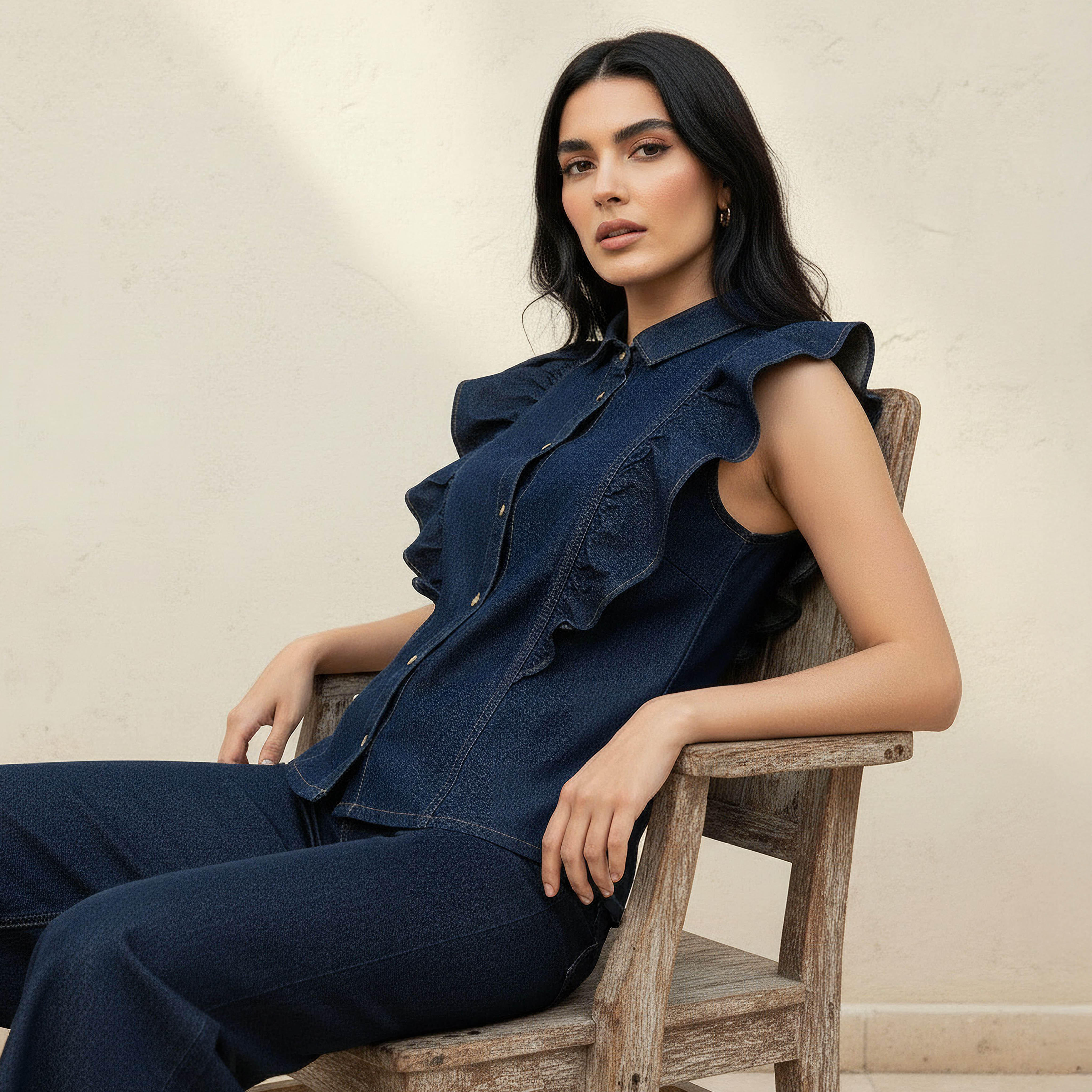 قميص قطن بدون أكمام مع كشكش-women-clothing-shirtsandblouses-shirts-image-5
