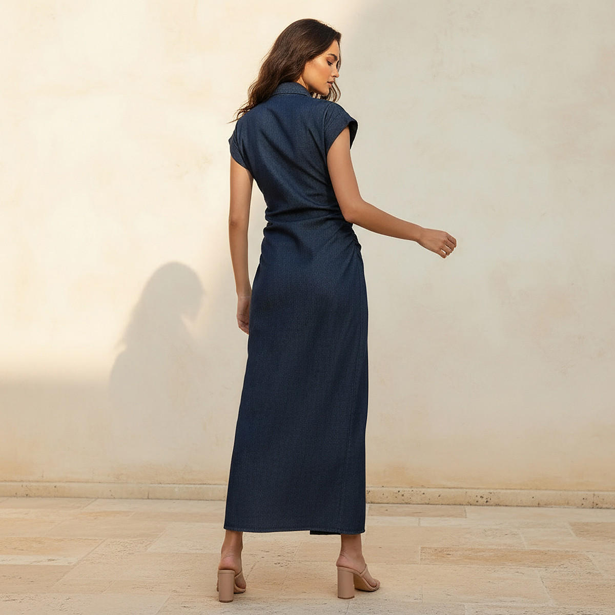 Maxi Denim Dress with Extended Sleeves-women-clothing-dresses-image-4