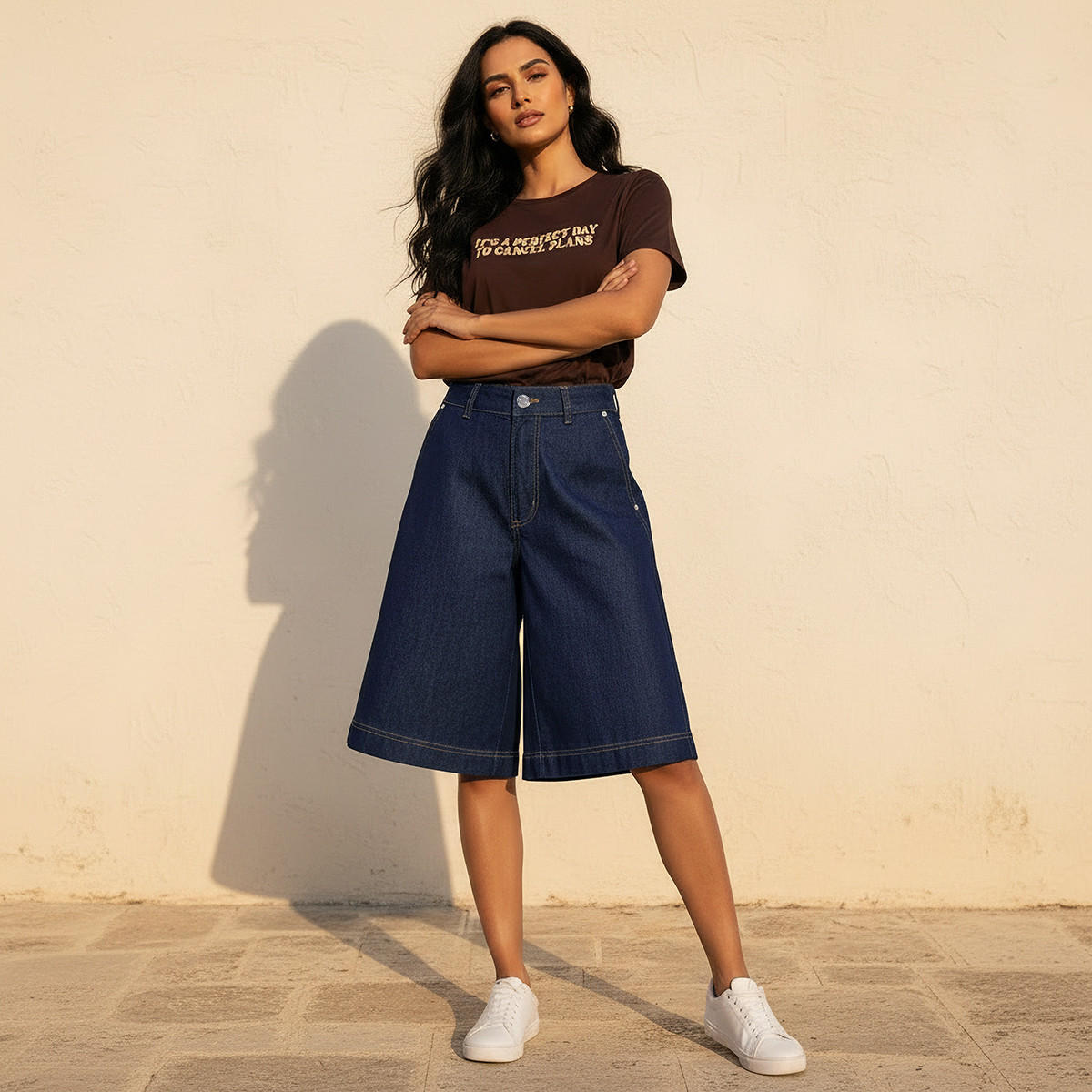 Mid-Rise Denim Cotton Culotte Shorts-women-clothing-bottoms-shorts-image-3
