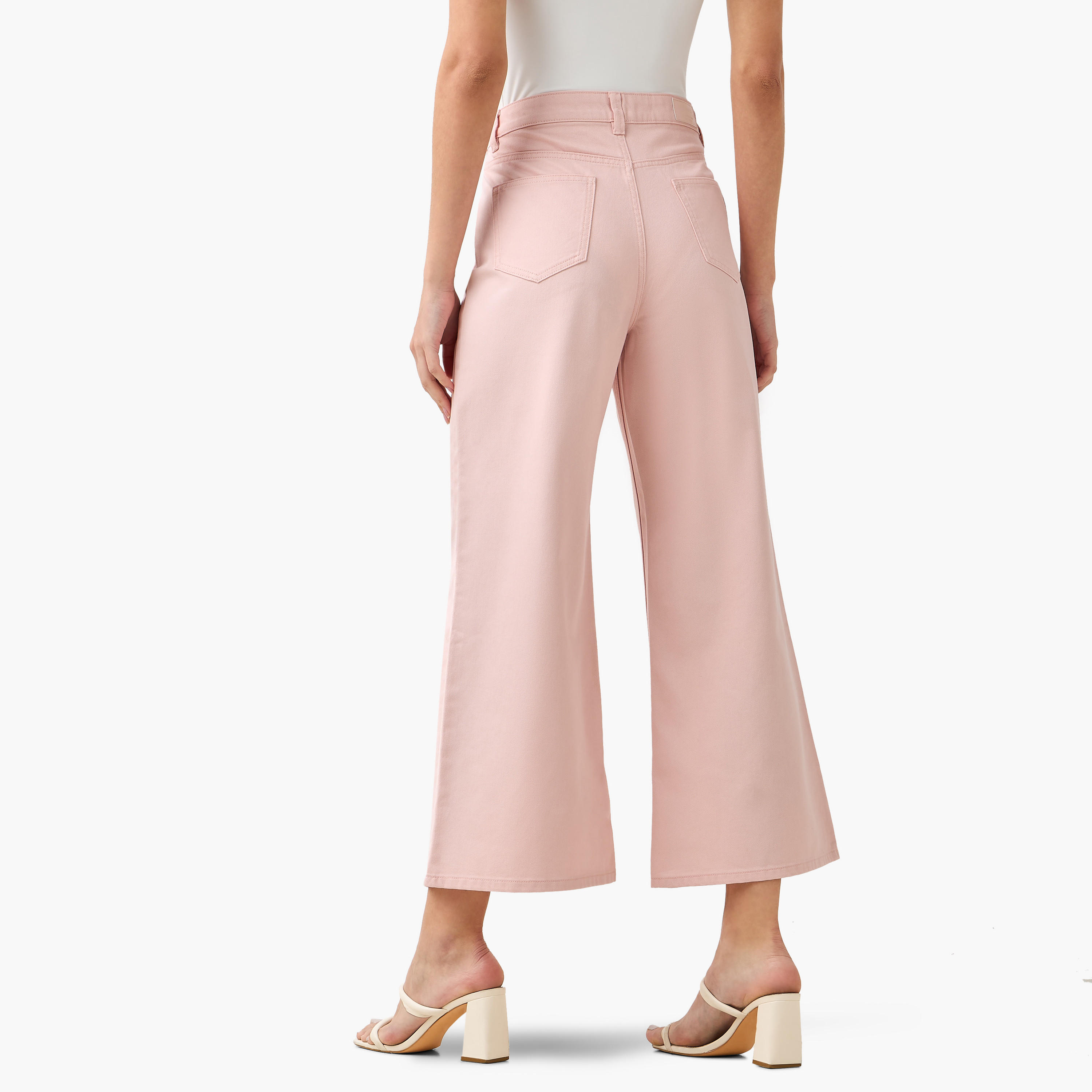 بنطلون جينز قطن واسع الساقين وقصير بخصر عالٍ-women-clothing-bottoms-jeans-image-5
