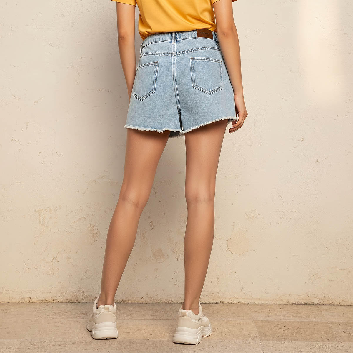 Mid-Rise Studded Denim Distressed Shorts-women-clothing-shorts-image-4