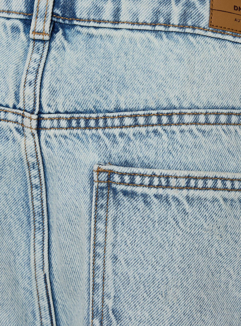 بنطلون جينز بخصر متوسط الارتفاع بزينة ممزقة قطن-women-clothing-bottoms-jeans-image-2