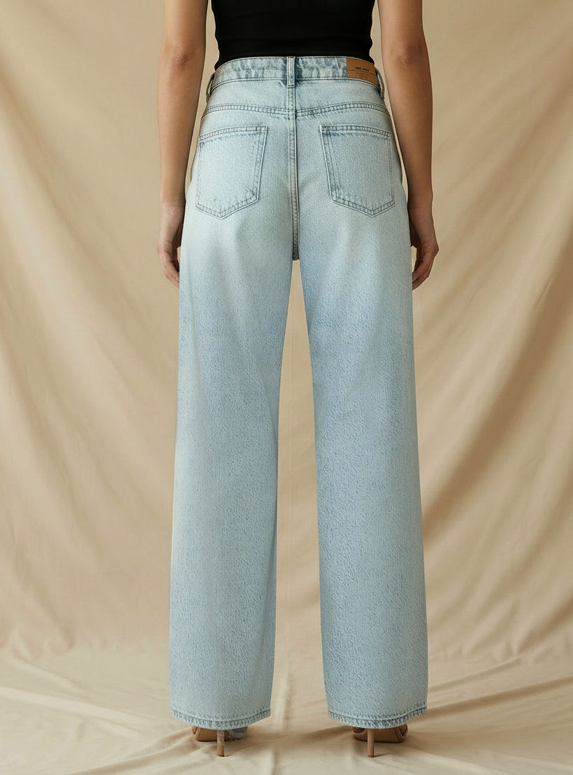 بنطلون جينز بخصر متوسط الارتفاع بزينة ممزقة قطن-women-clothing-bottoms-jeans-image-4