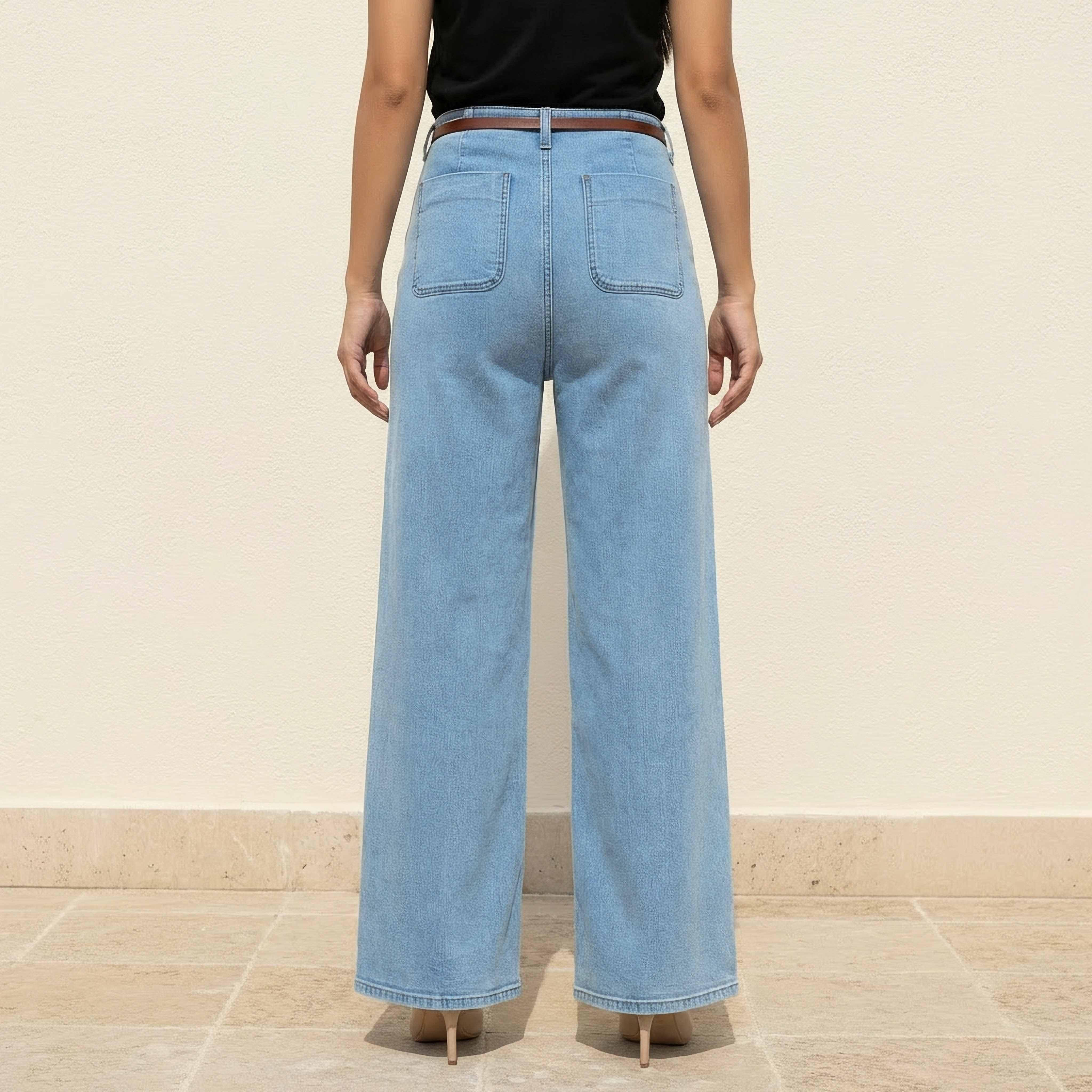بنطلون جينز قطن بجيوب رقعة-women-clothing-bottoms-jeans-image-4