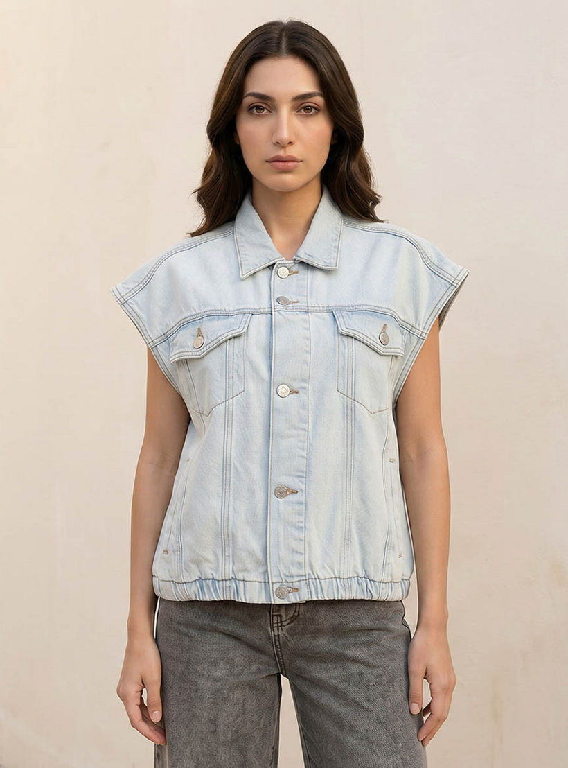 Splash Denim Regular Cotton Gilet with Pockets-women-winterwear-coatsandjackets-jackets-image-6