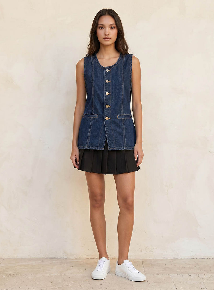 معطف خصر قطن بجيوب من لي كوبر-women-clothing-shirtsandblouses-blouses-image-3